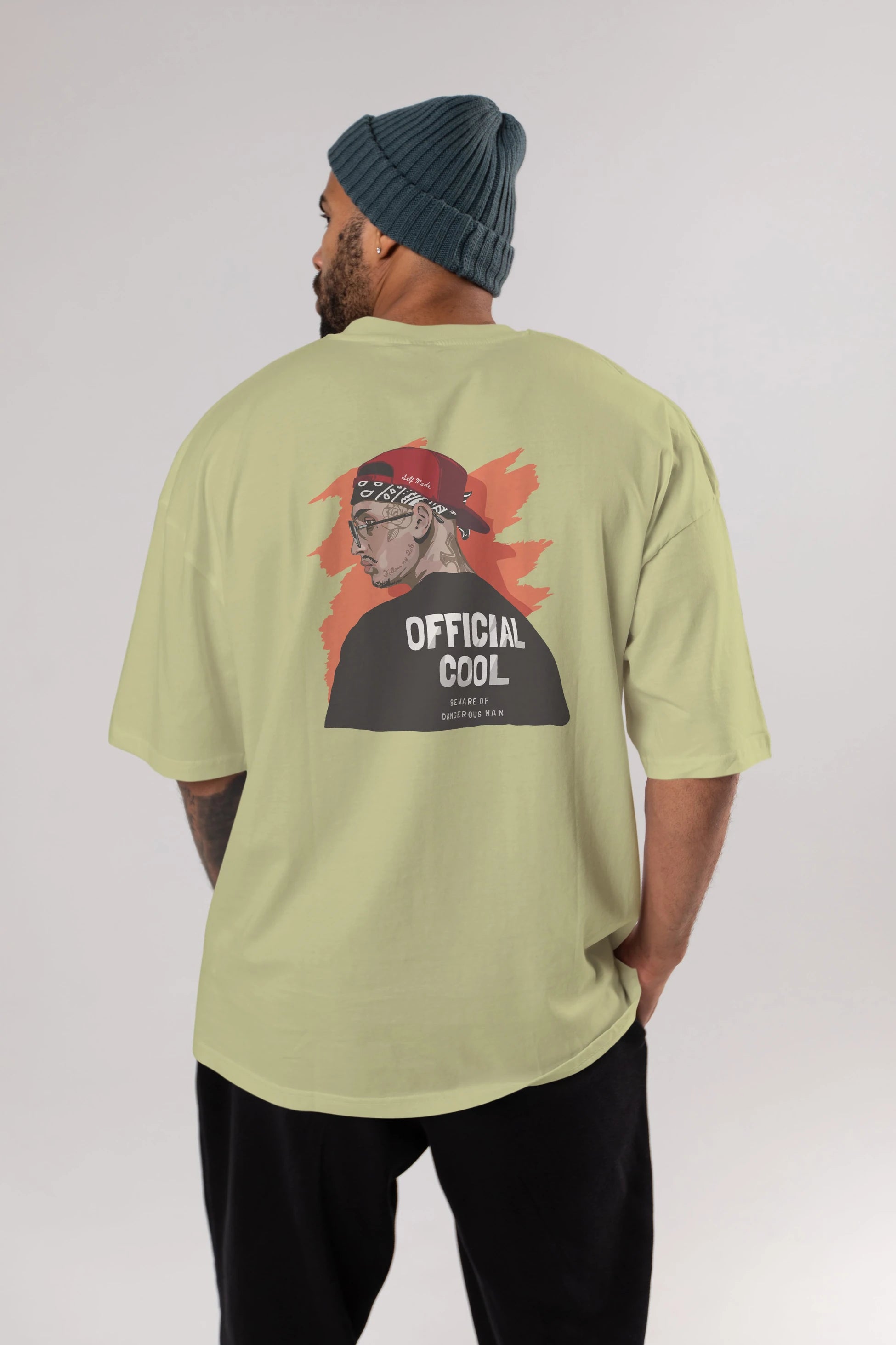 Official Cool Arka Baskılı Oversize t-shirt Erkek Kadın Unisex