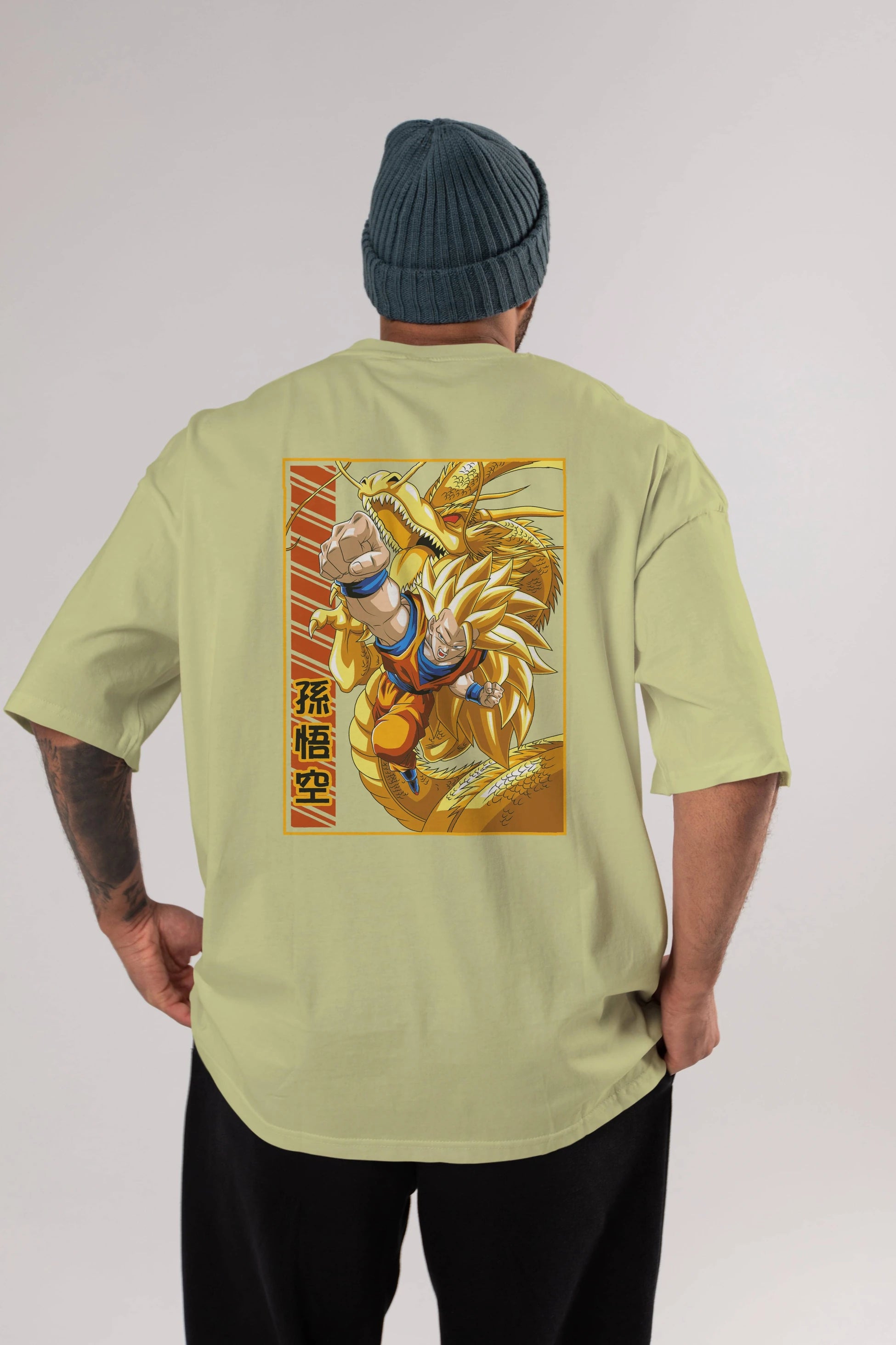 DragonBall Goku Anime Arka Baskılı Oversize t-shirt Erkek Kadın Unisex