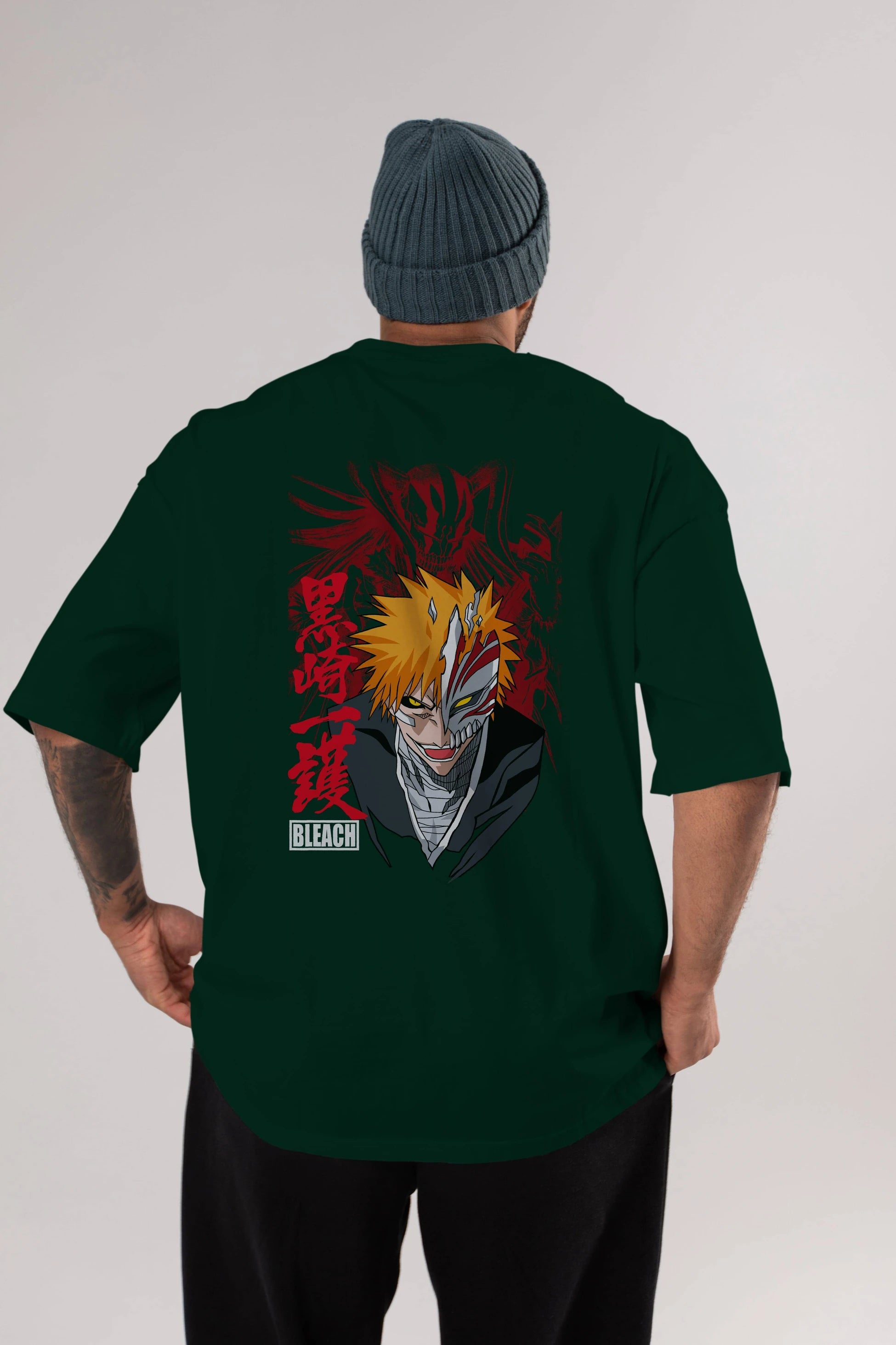 ICHIGO KUROSAKI VIZARD Anime Arka Baskılı Oversize t-shirt Erkek Kadın Unisex