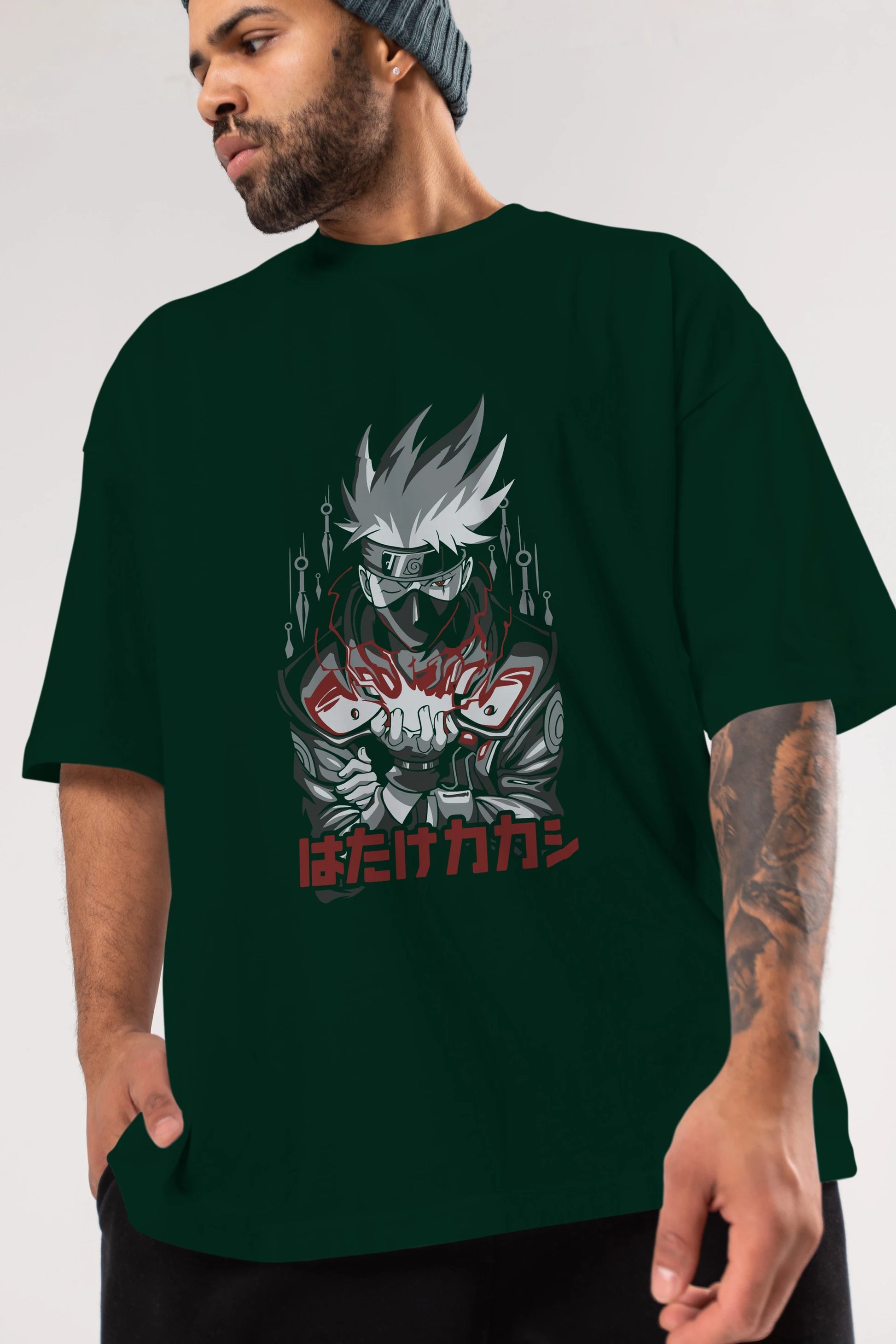 KAKASHI HATAKE NARUTO 1 Anime Ön Baskılı Oversize t-shirt %100 pamuk Erkek Kadın Unisex