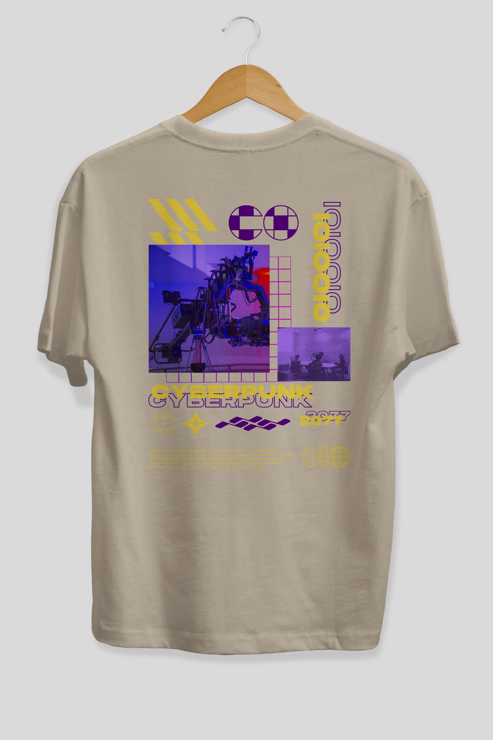 Cyberpunk Yazılı Arka Baskılı Oversize t-shirt Erkek Kadın Unisex