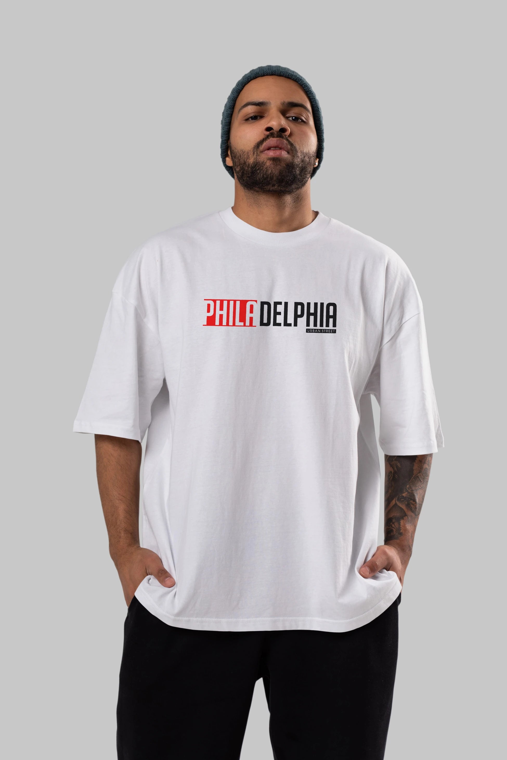 Philadelphia Ön Baskılı Oversize t-shirt Erkek Kadın Unisex