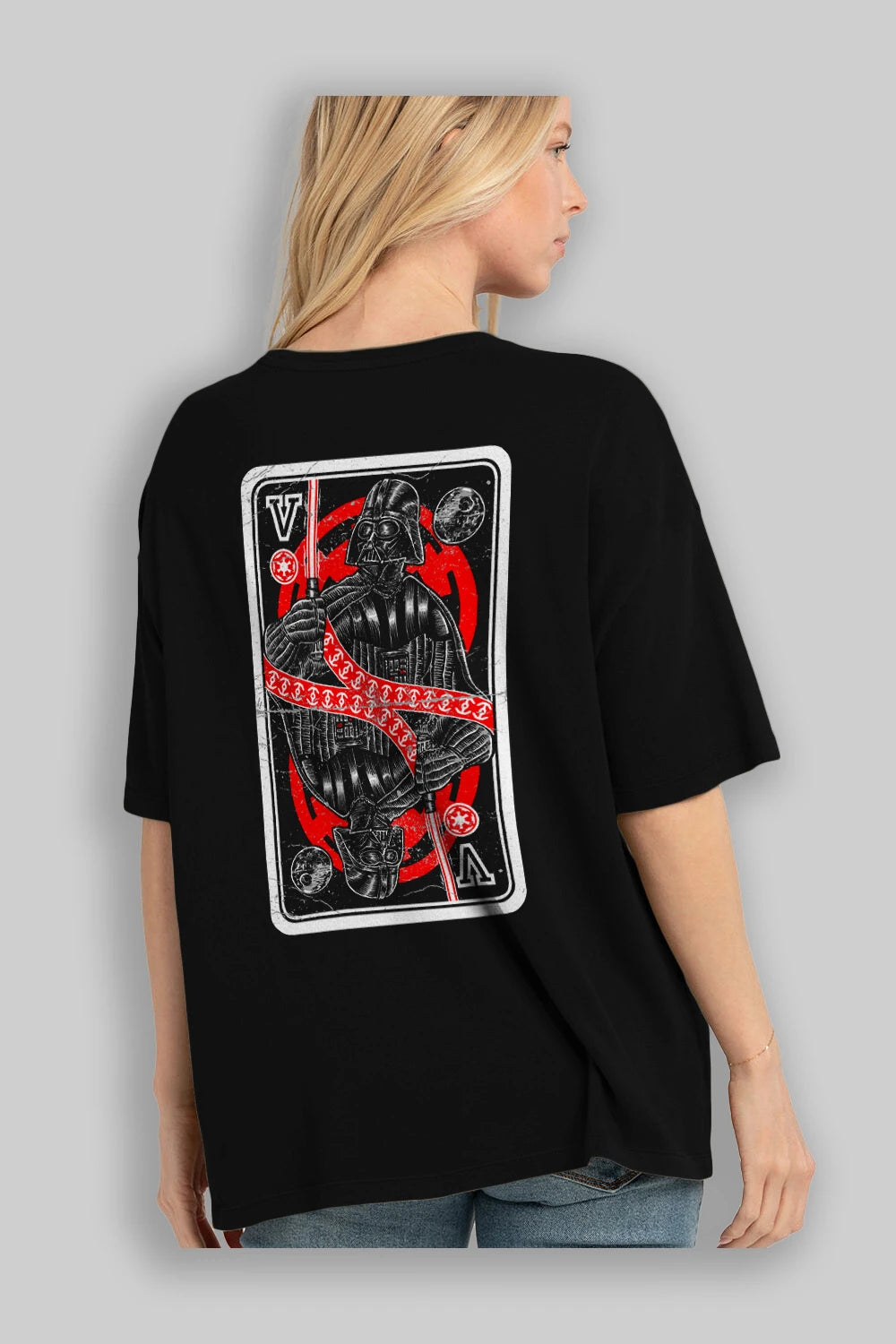 King Of The Darkside Arka Baskılı Oversize t-shirt Erkek Kadın Unisex %100 Pamuk