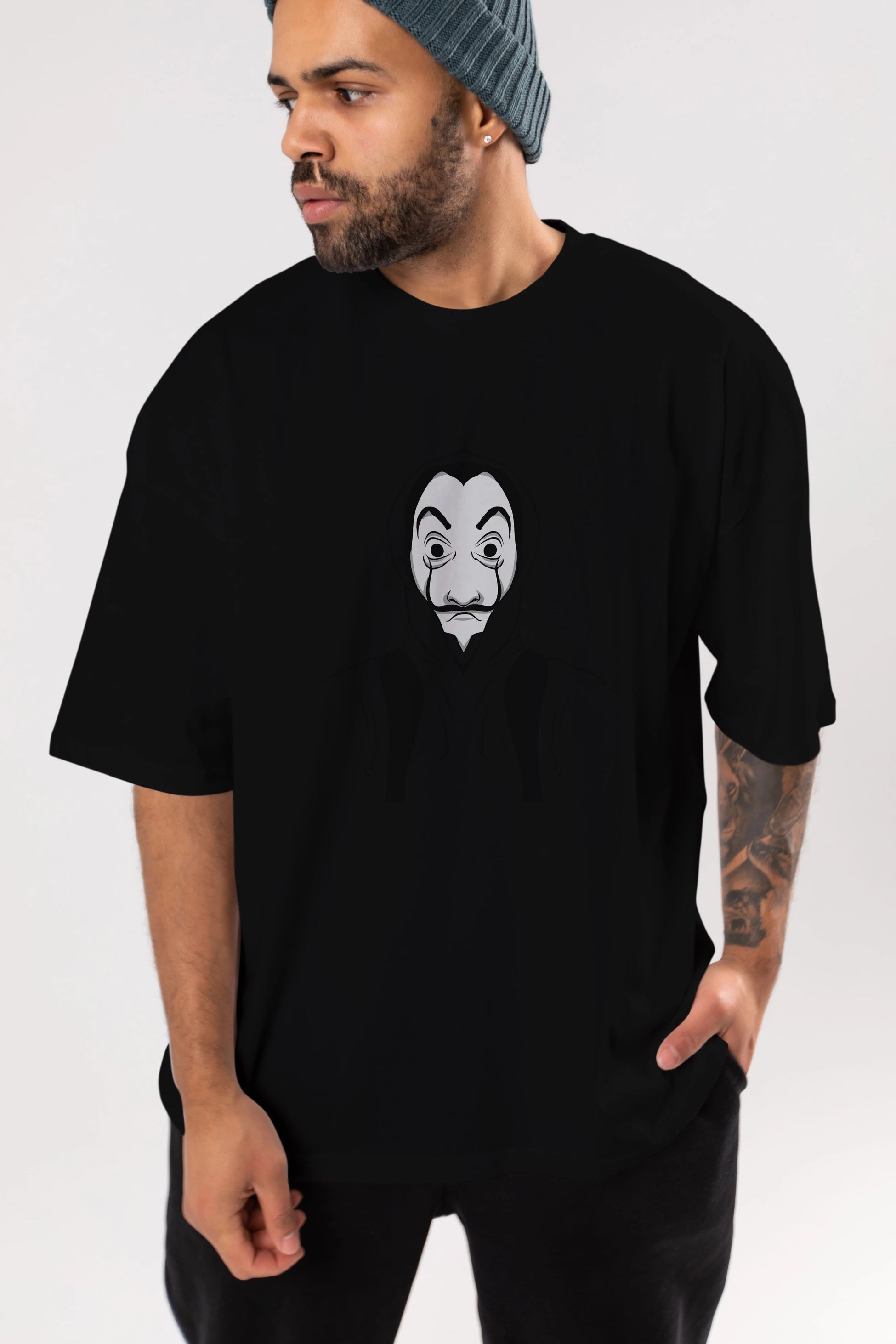 La Casa De Papel (7) Ön Baskılı Oversize t-shirt Erkek Kadın Unisex %100 Pamuk Bisiklet Yaka tişort