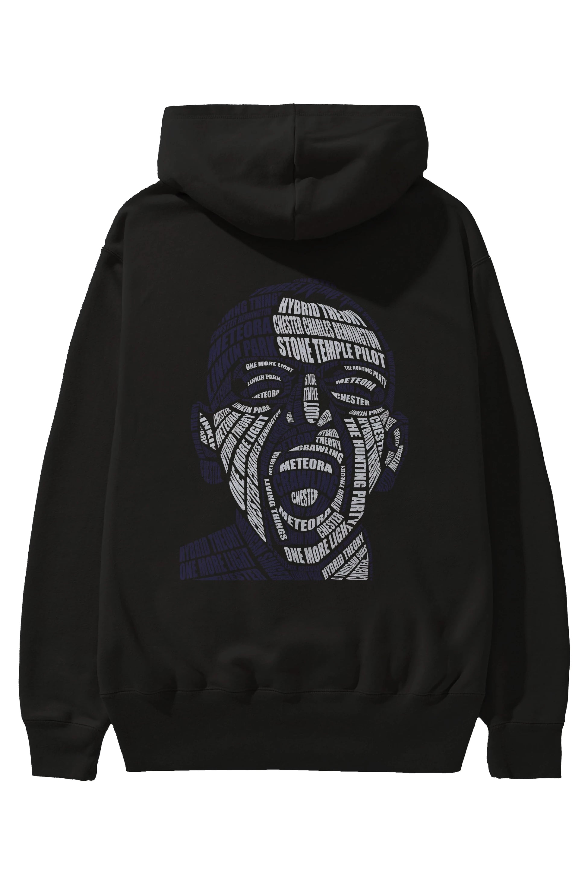 Chester Bennington Calligram Arka Baskılı Hoodie Oversize Kapüşonlu Sweatshirt Erkek Kadın Unisex