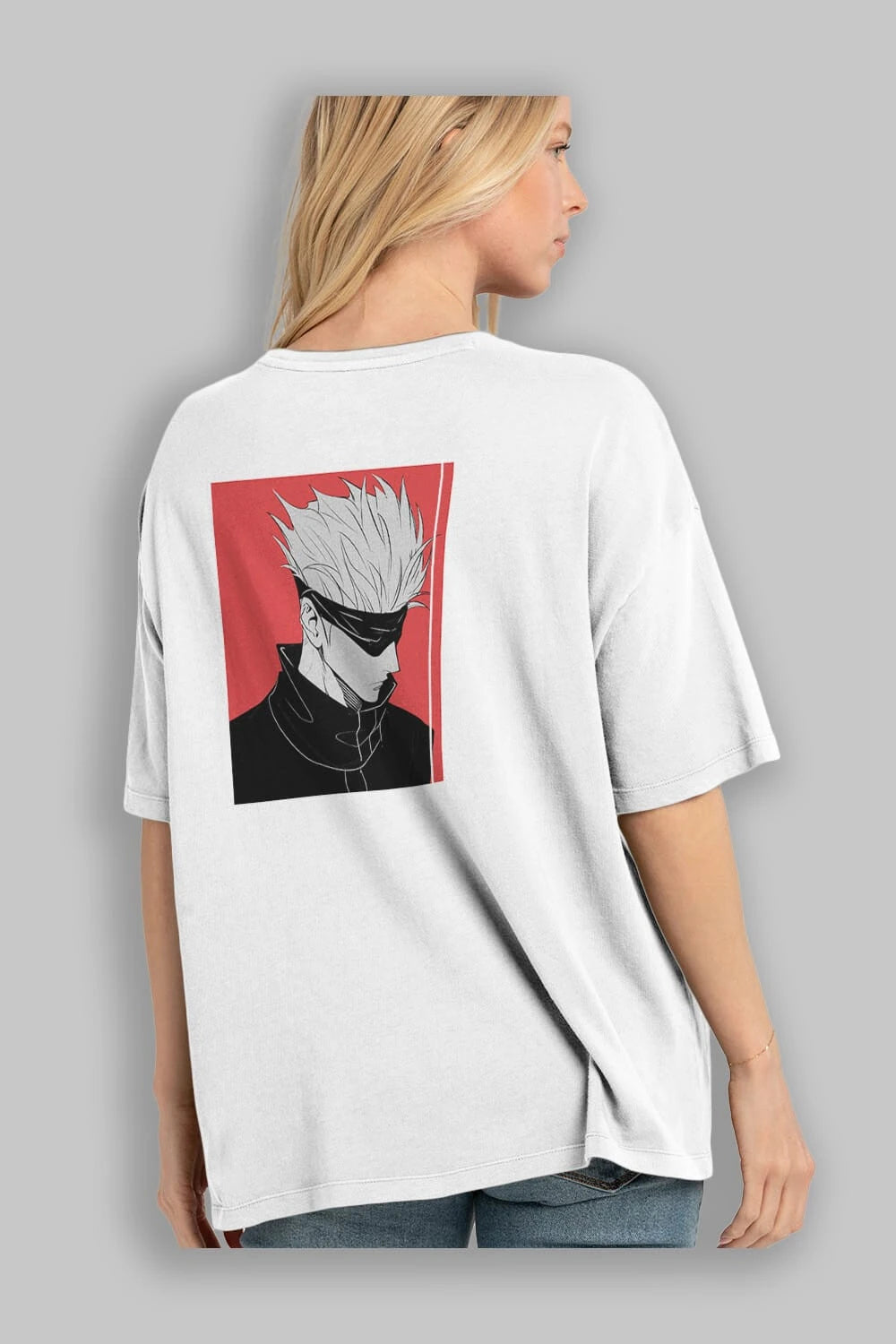 JUJUTSU KAISEN 2 Anime Arka Baskılı Oversize t-shirt Erkek Kadın Unisex