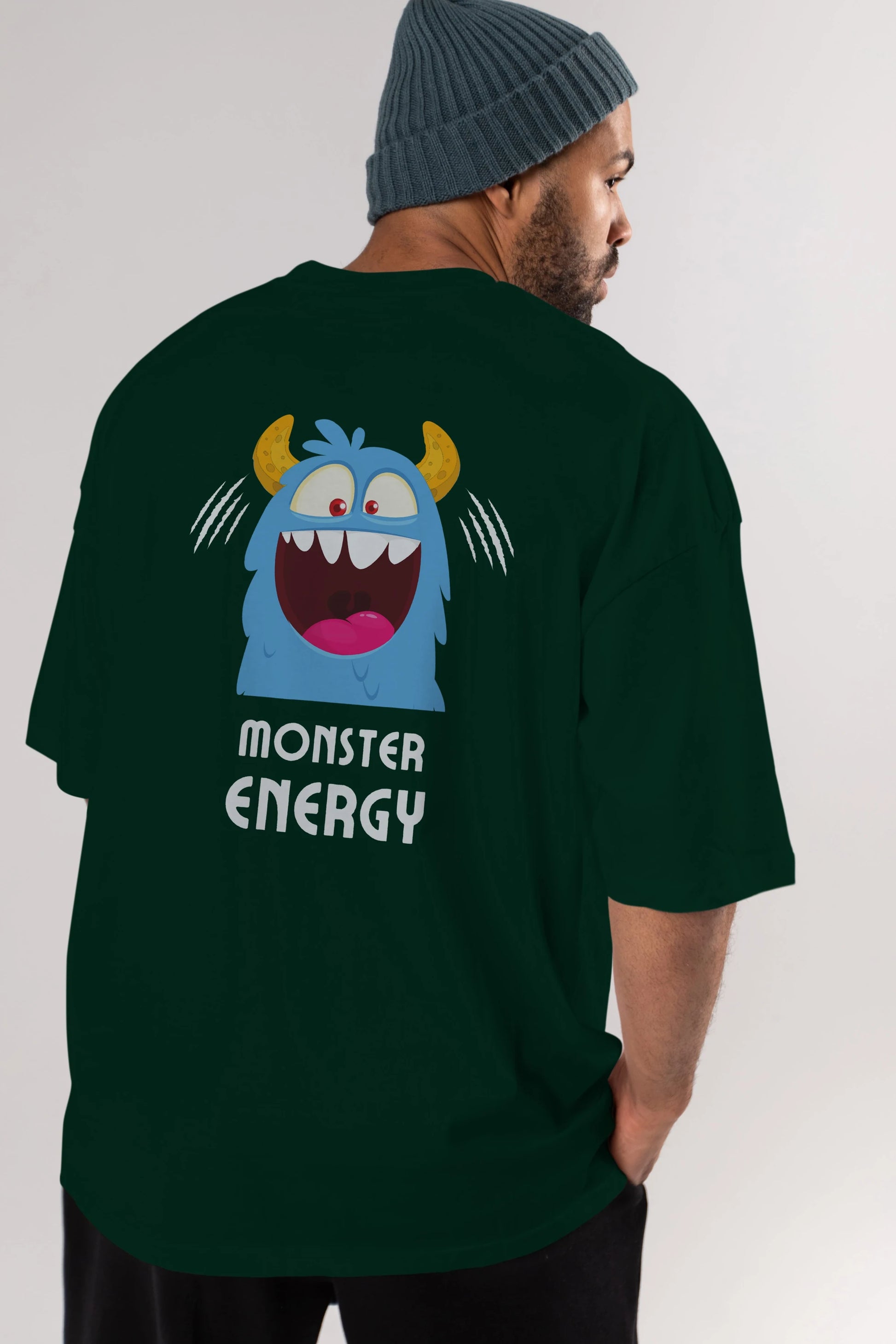 Monster Energy Arka Baskılı Oversize t-shirt Erkek Kadın Unisex