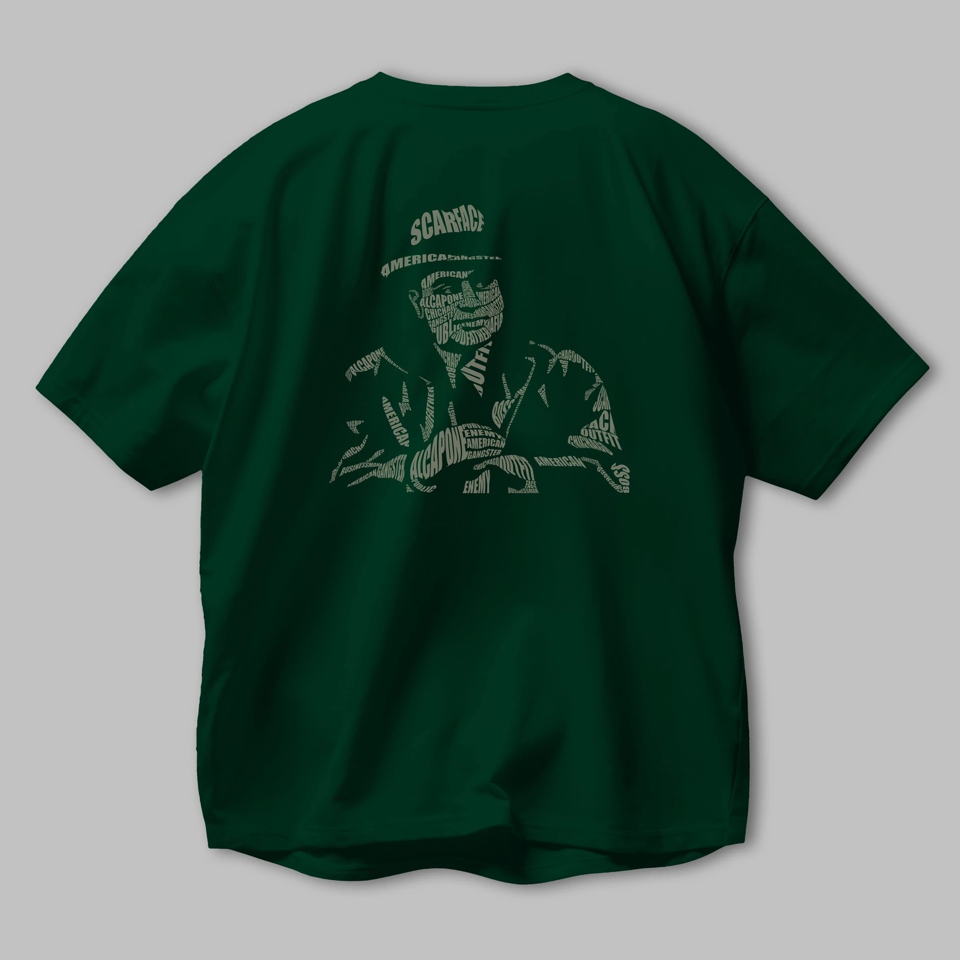 Al Capone Calligram Arka Baskılı Oversize t-shirt %100 pamuk Erkek Kadın Unisex