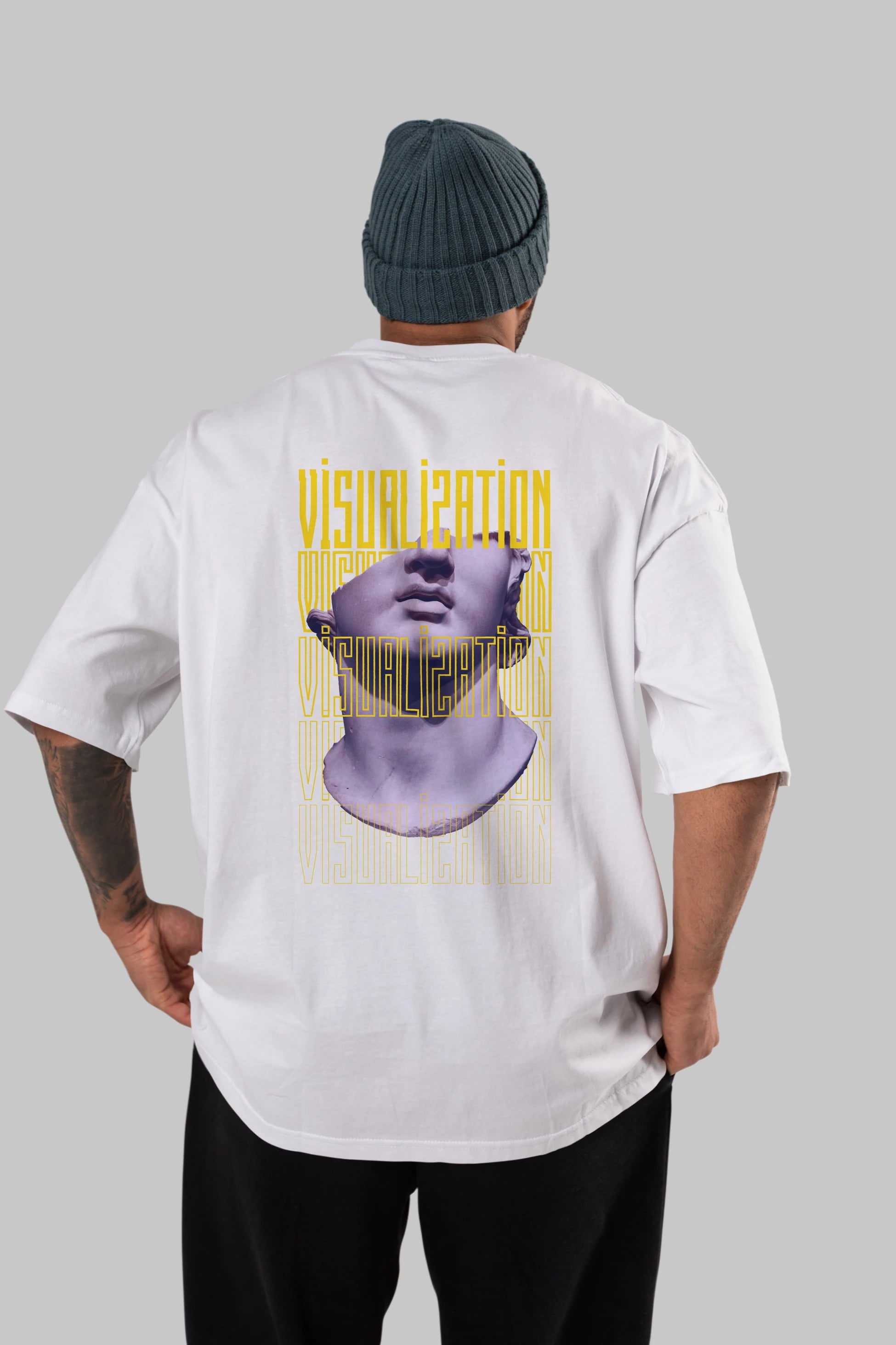 Visualization Yazılı Arka Baskılı Oversize t-shirt Erkek Kadın Unisex