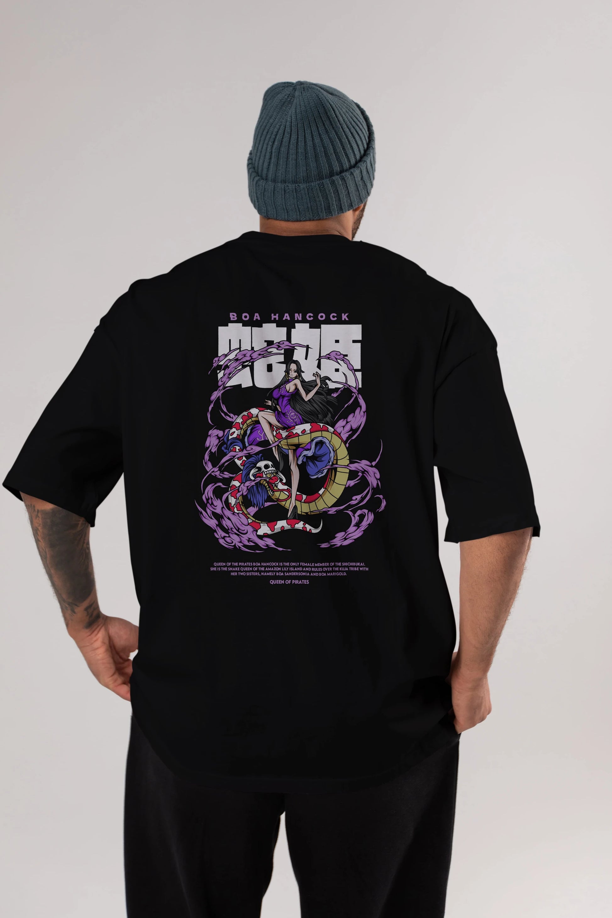 Boa Hancock Anime Arka Baskılı Oversize t-shirt Erkek Kadın Unisex