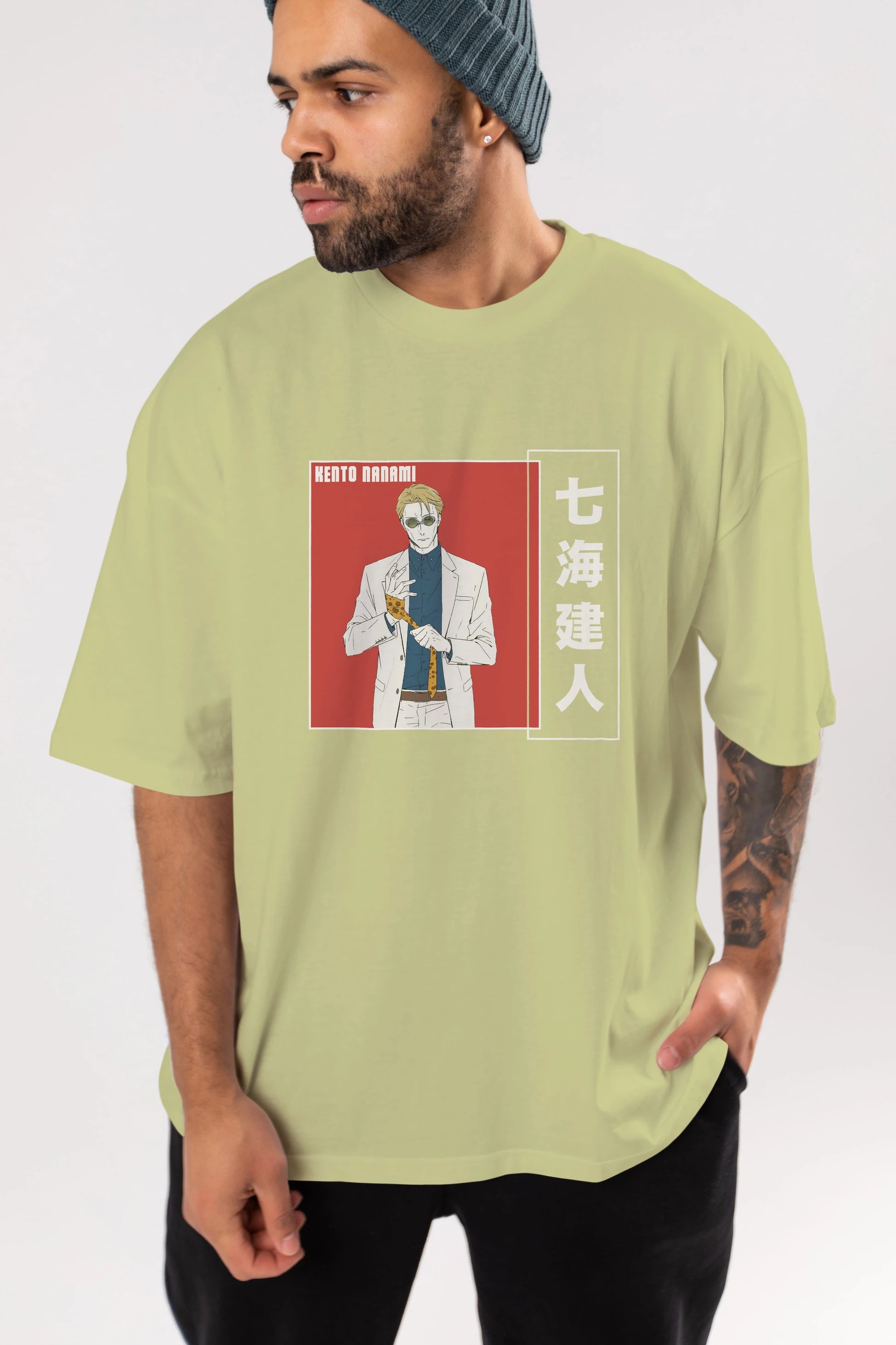 Kento Nanami 1 Anime Ön Baskılı Oversize t-shirt %100 pamuk Erkek Kadın Unisex