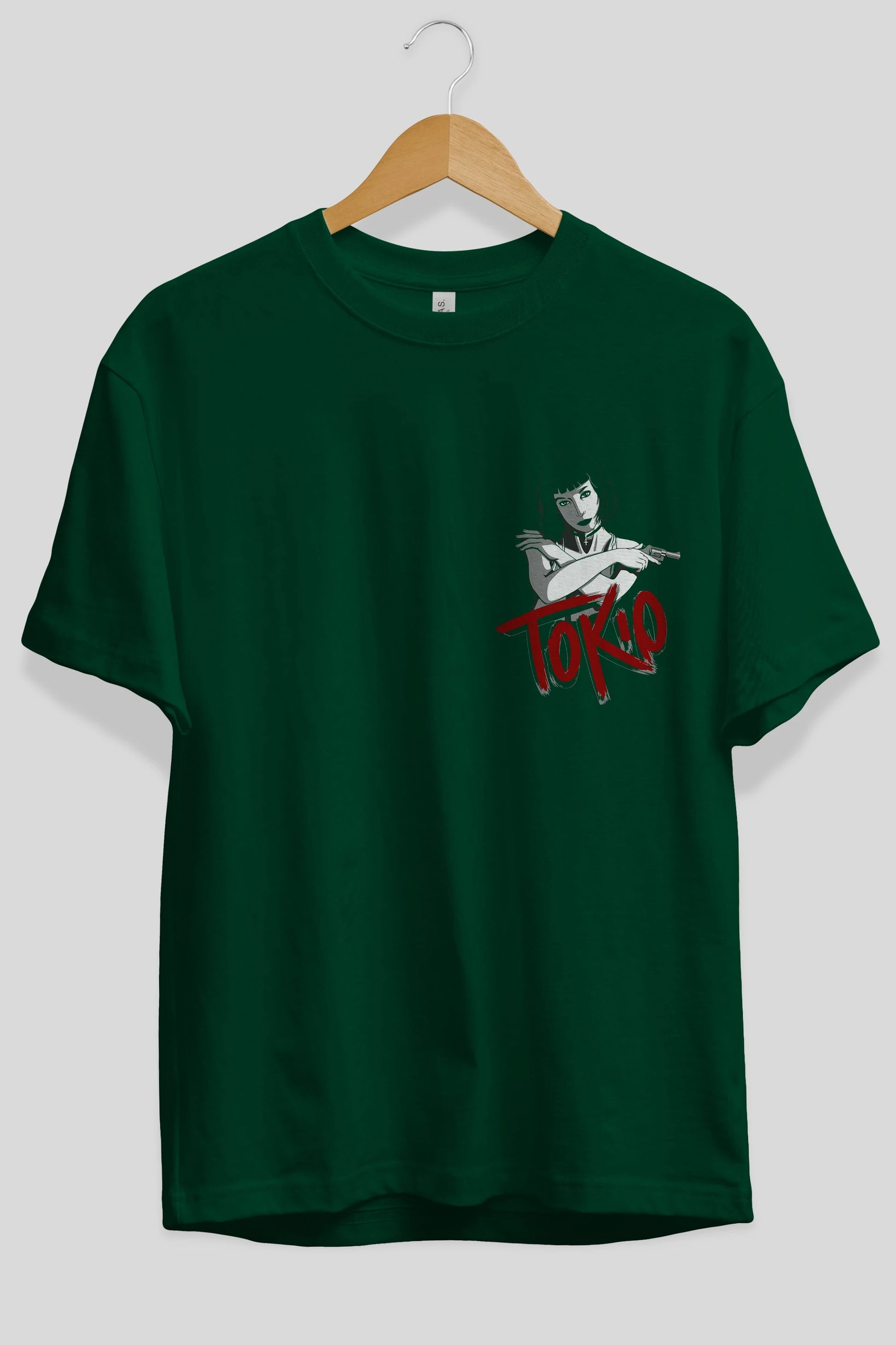 La Casa De Papel (10) Ön Sol Baskılı Oversize t-shirt Erkek Kadın Unisex %100 Pamuk Bisiklet Yaka tişort
