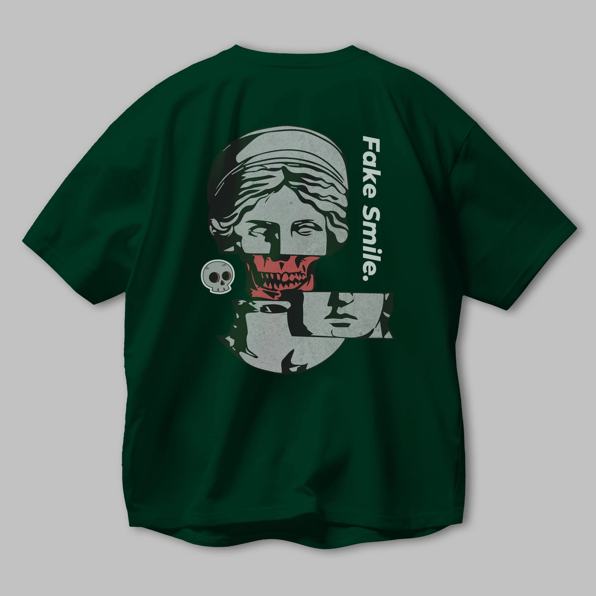 Fake Smile Yazılı Arka Baskılı Oversize t-shirt Erkek Kadın Unisex