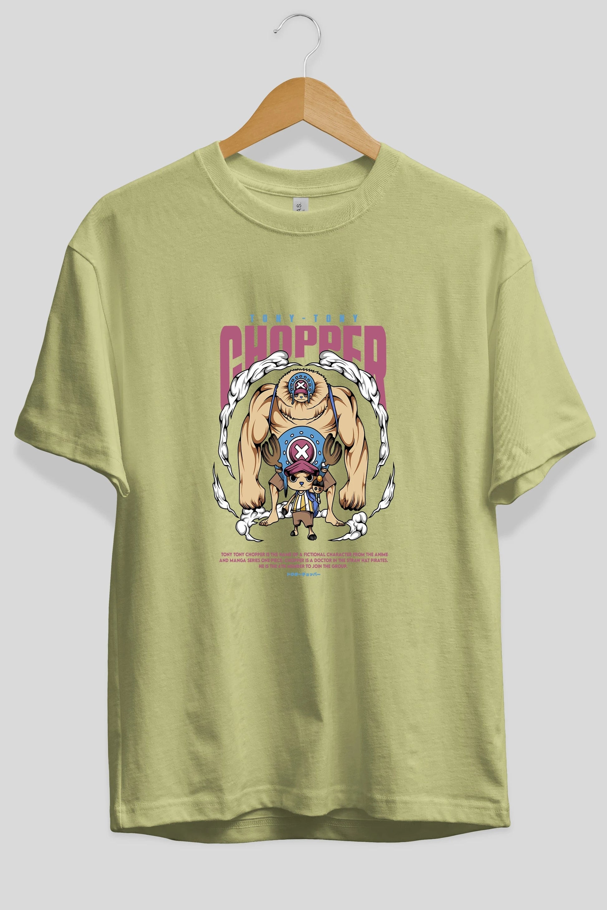 Tony Tony Chopper Anime Ön Baskılı Oversize t-shirt %100 pamuk Erkek Kadın Unisex