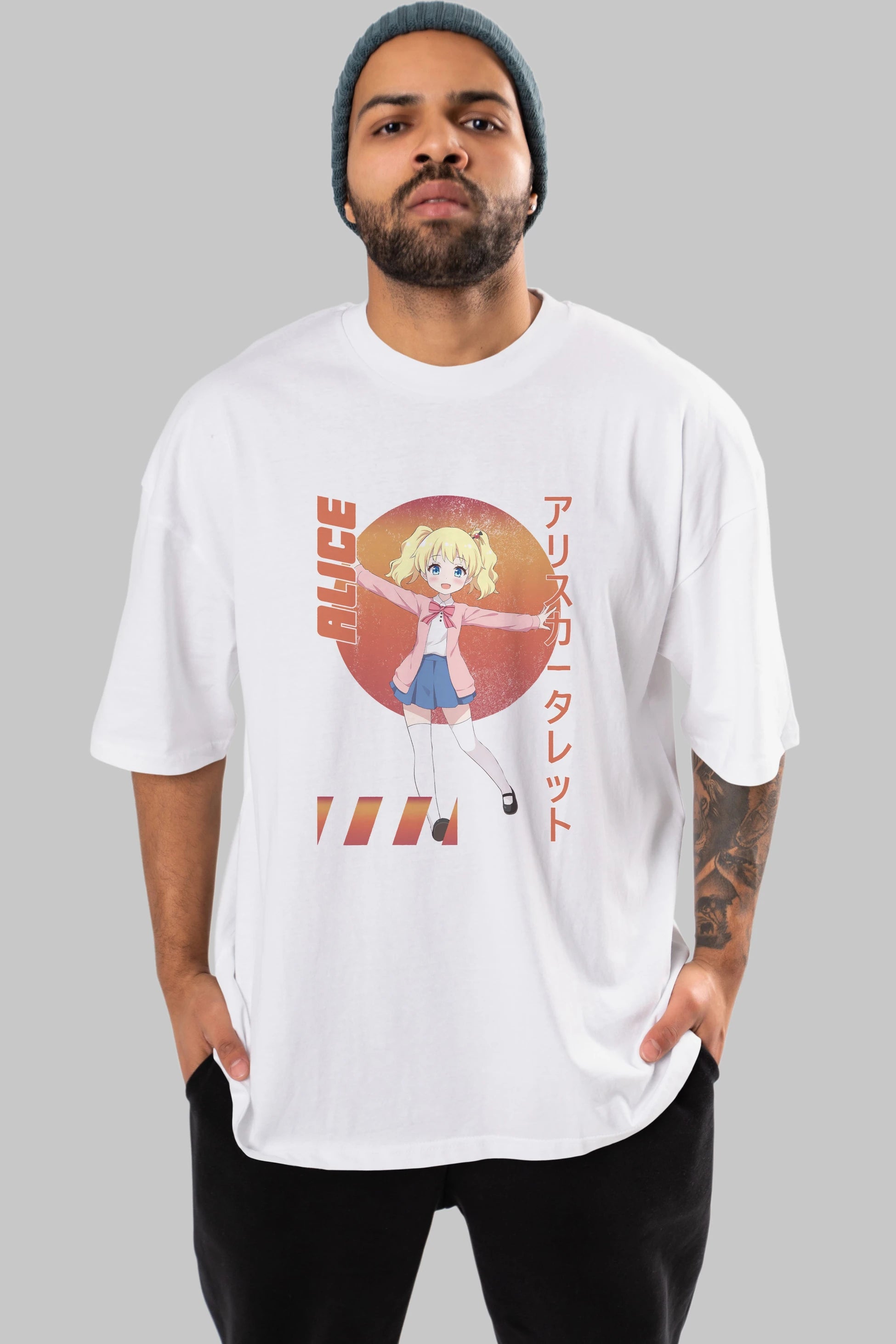 Alice Cartelet 15 Anime Ön Baskılı Oversize t-shirt %100 pamuk Erkek Kadın Unisex