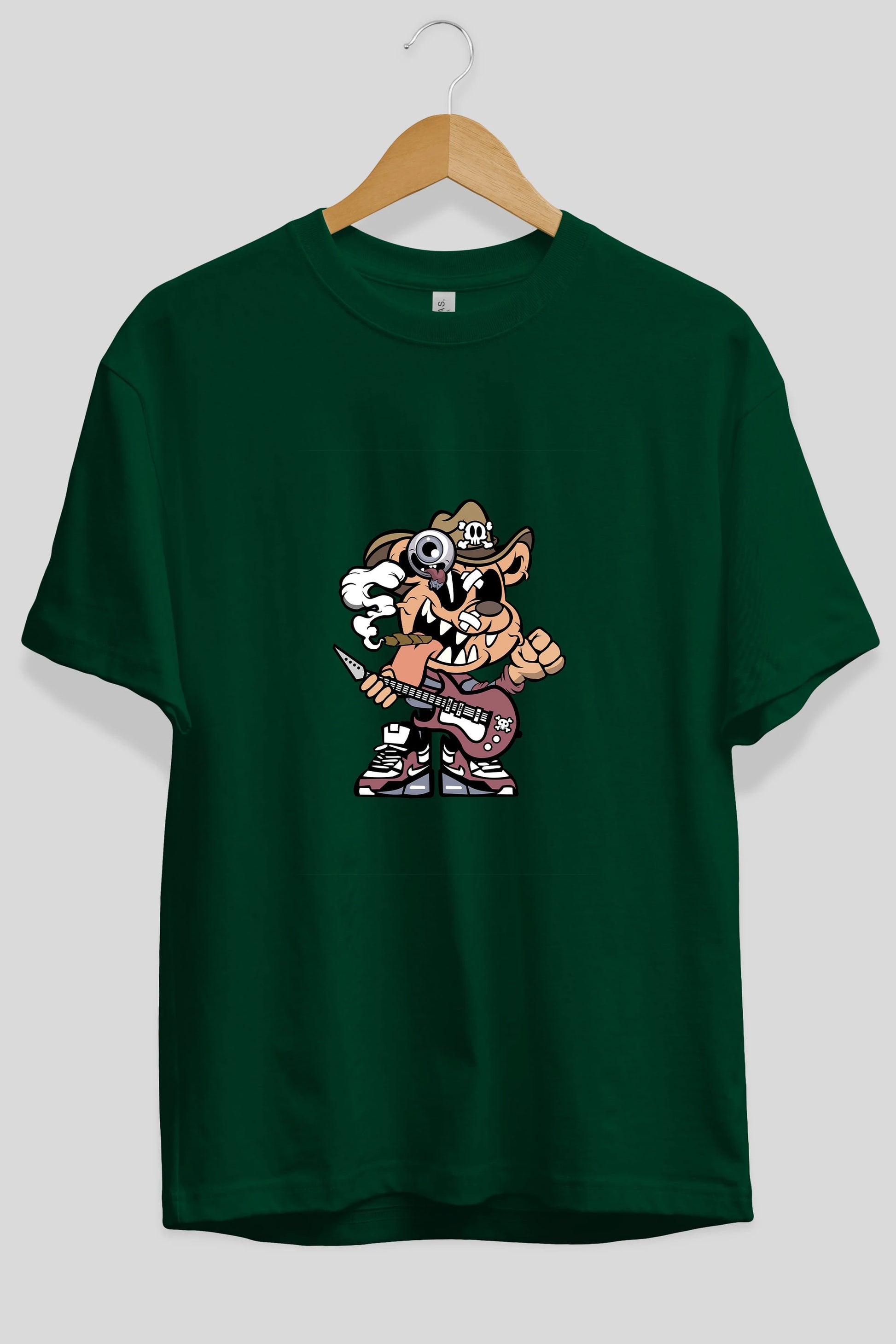 Freddy Bear Ön Baskılı Oversize t-shirt Erkek Kadın Unisex %100 Pamuk tişort