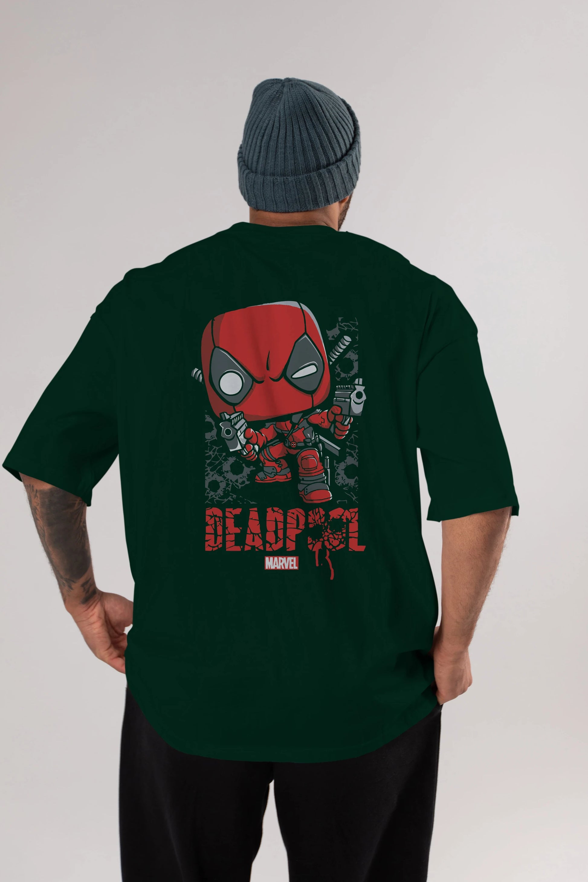 Deadpool (8) Arka Baskılı Oversize t-shirt Erkek Kadın Unisex %100 Pamuk Bisiklet Yaka tişort