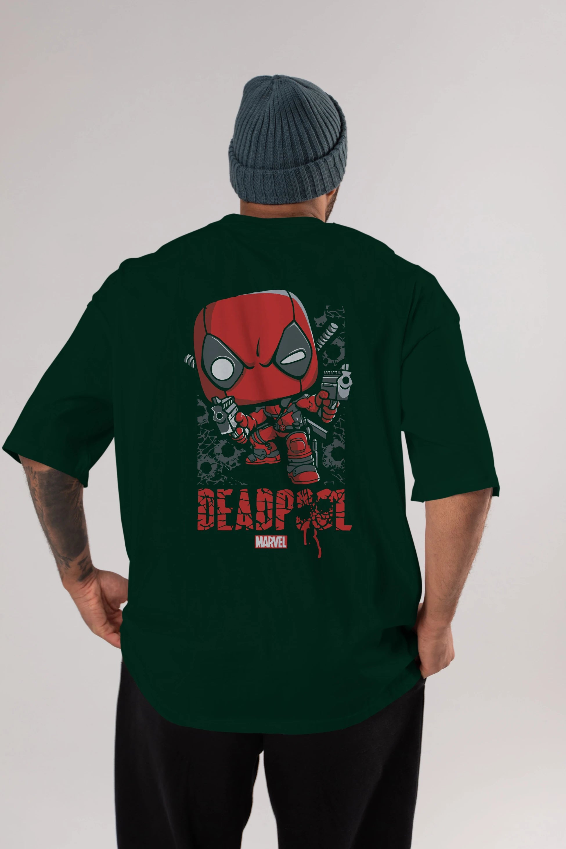 Deadpool (8) Arka Baskılı Oversize t-shirt Erkek Kadın Unisex %100 Pamuk Bisiklet Yaka tişort