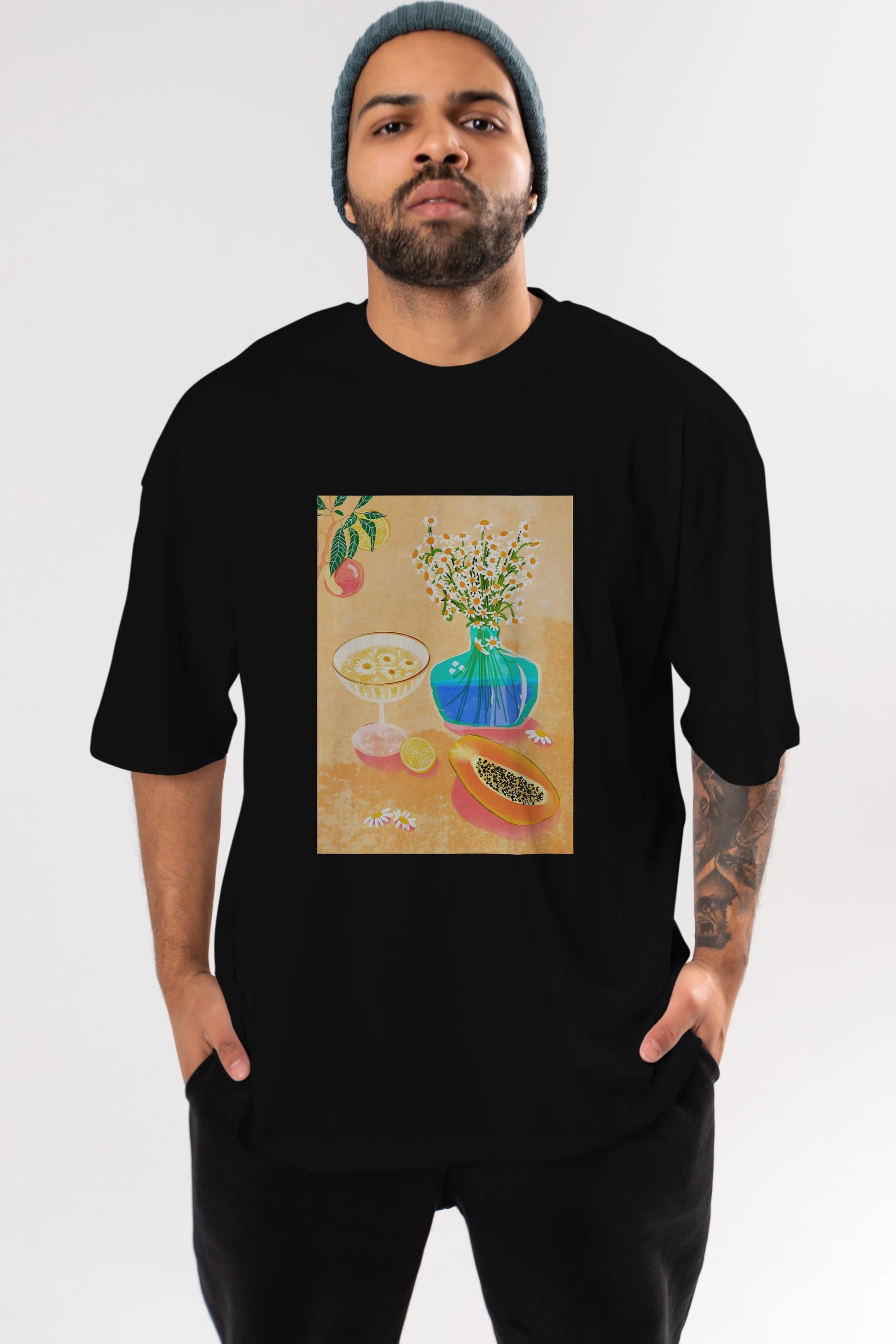 Cheers 2 Ön Baskılı Oversize t-shirt Erkek Kadın Unisex %100 Pamuk Bisiklet Yaka tişort