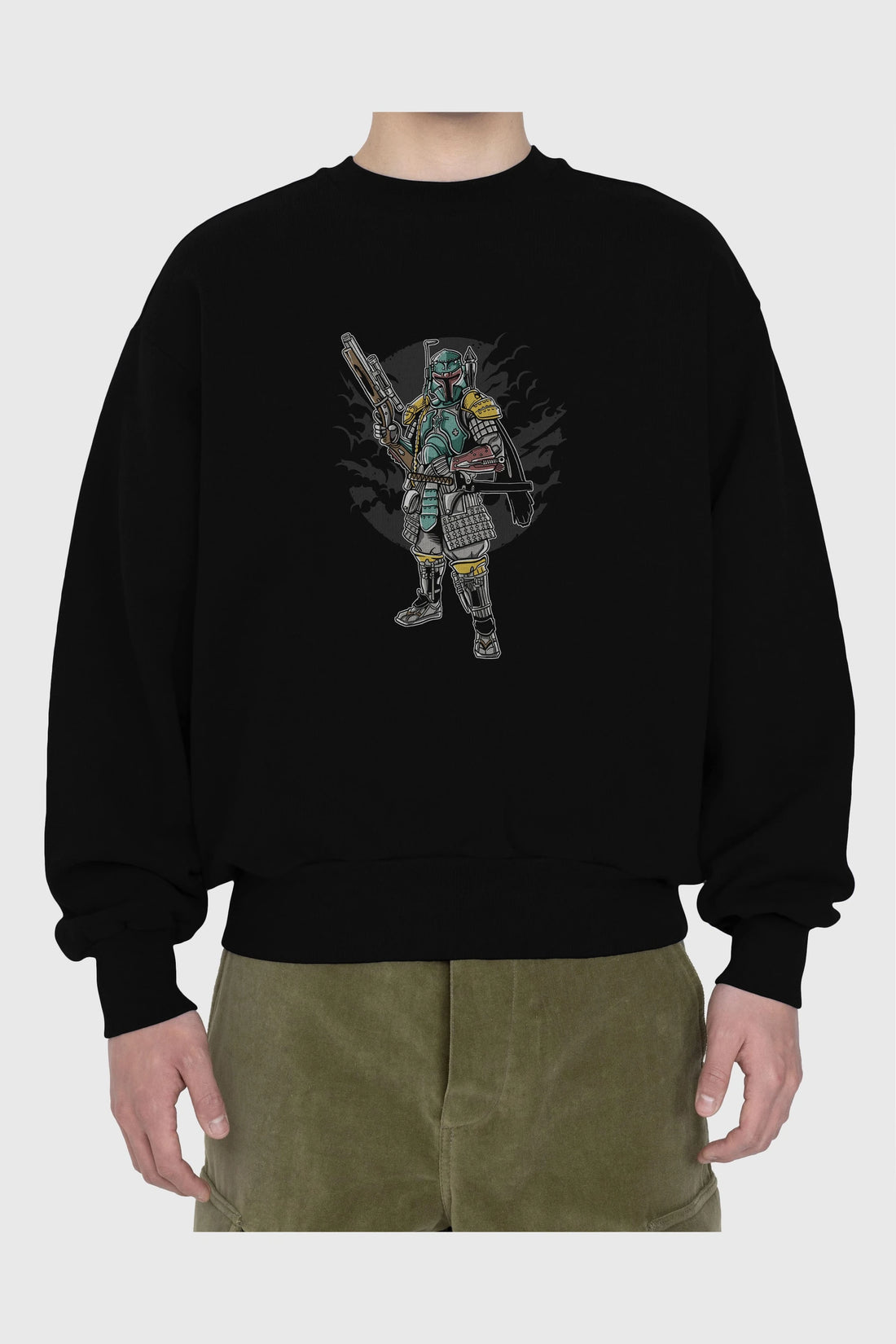 Ronin Hunter Ön Baskılı Oversize Sweatshirt Erkek Kadın Unisex