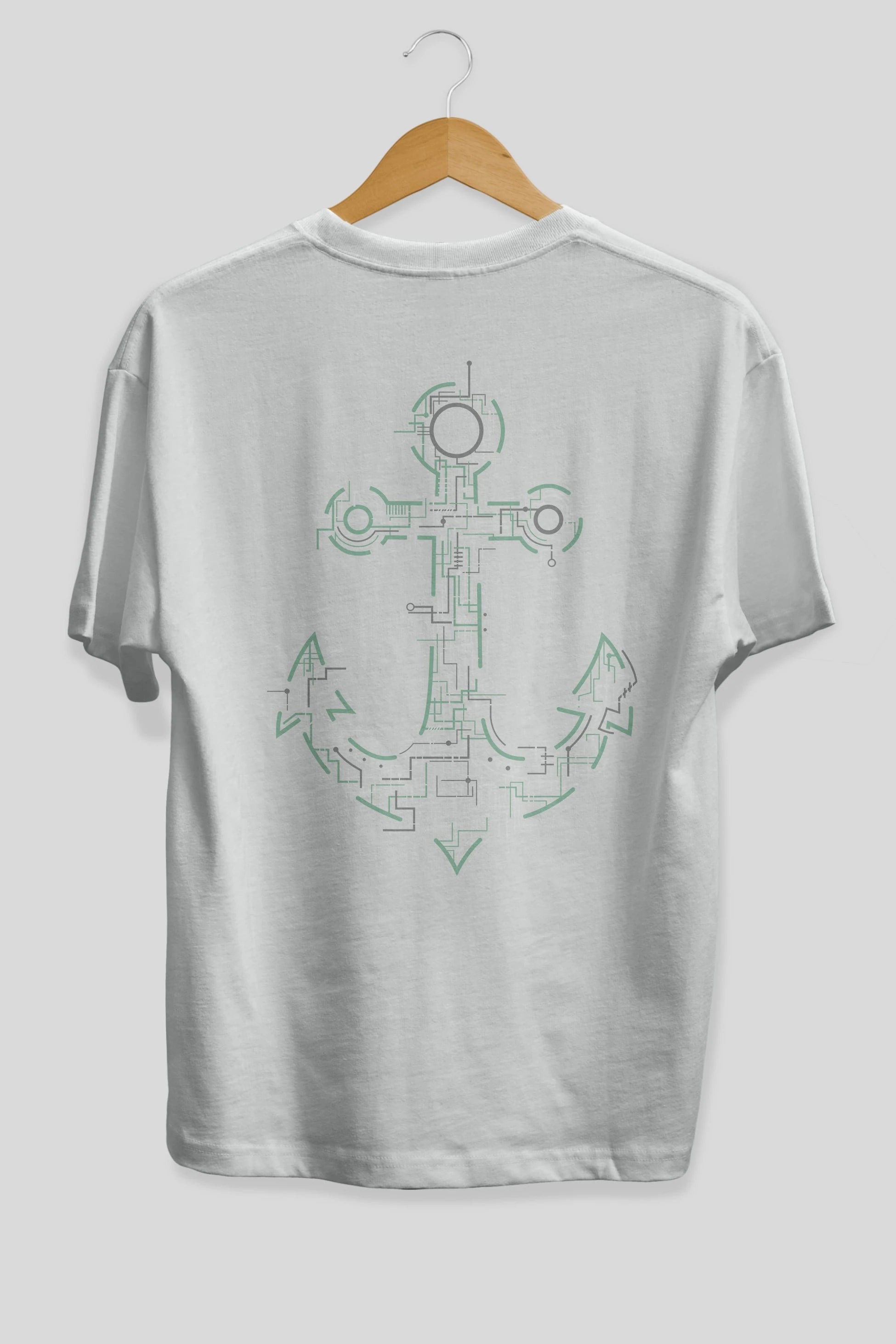 Electric Anchor Arka Baskılı Oversize t-shirt %100 pamuk Erkek Kadın Unisex
