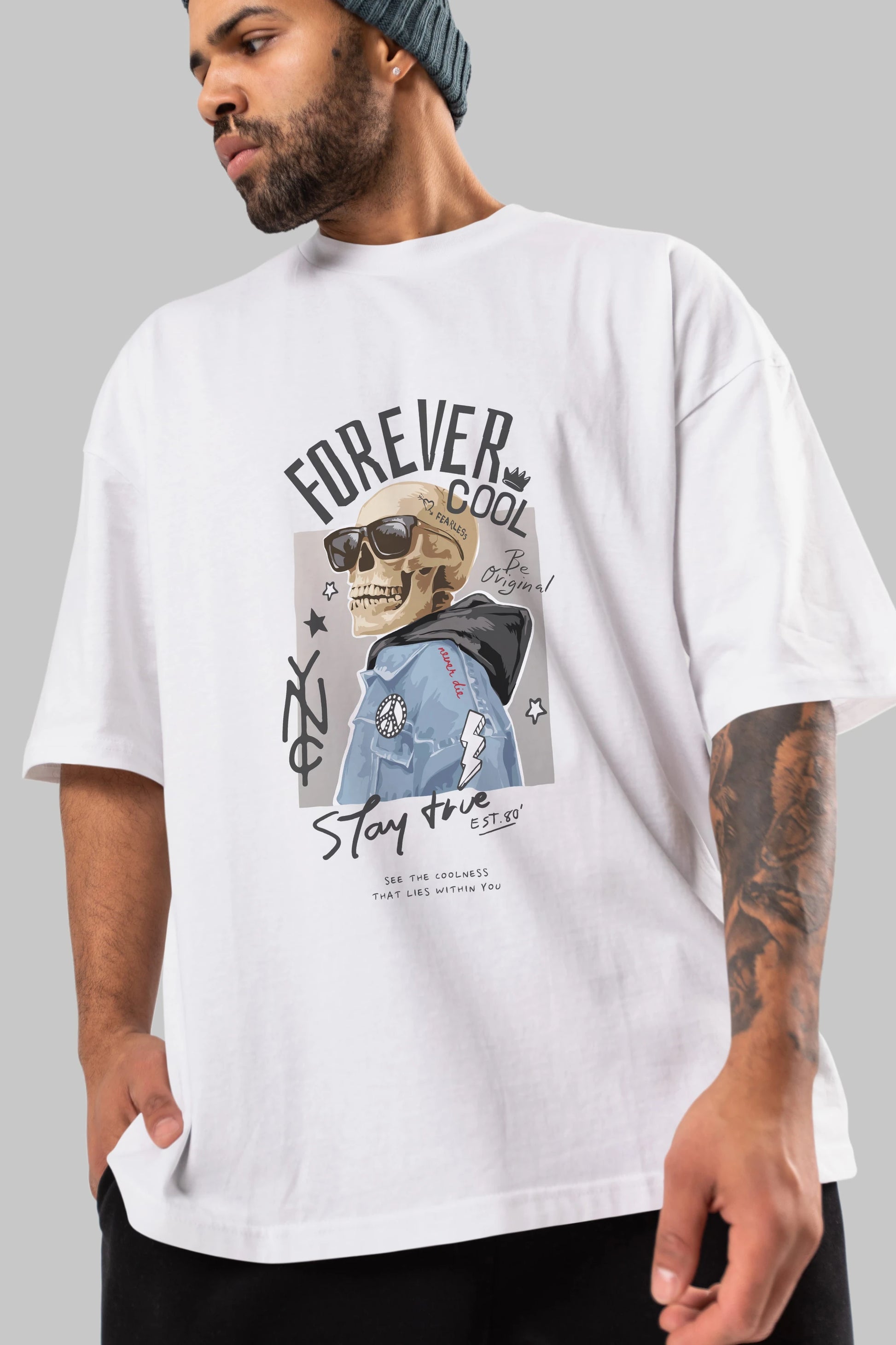 Teddy Bear Forever Cool Ön Baskılı Oversize t-shirt Erkek Kadın Unisex %100 Pamuk