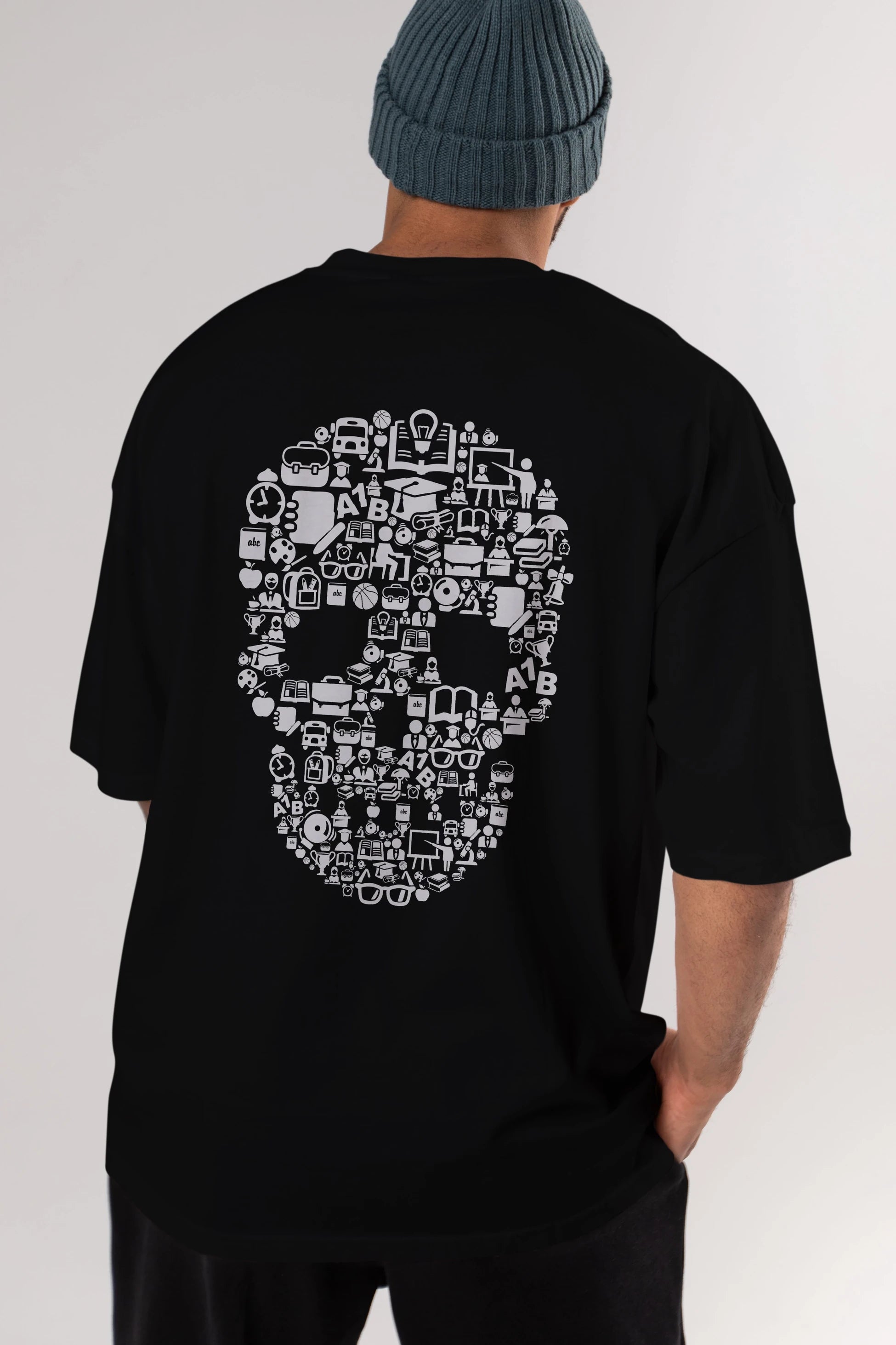 Dead  School Arka Baskılı Oversize t-shirt %100 pamuk Erkek Kadın Unisex