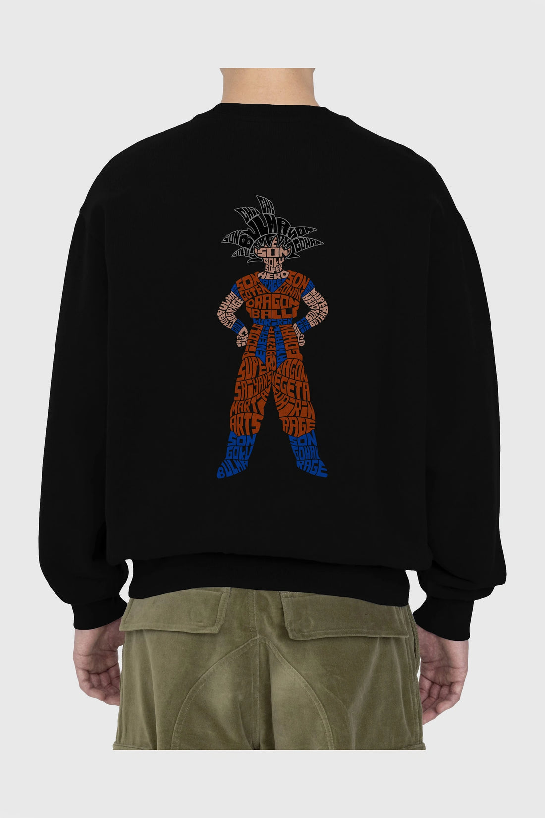 Goku Arka Baskılı Oversize Sweatshirt Erkek Kadın Unisex