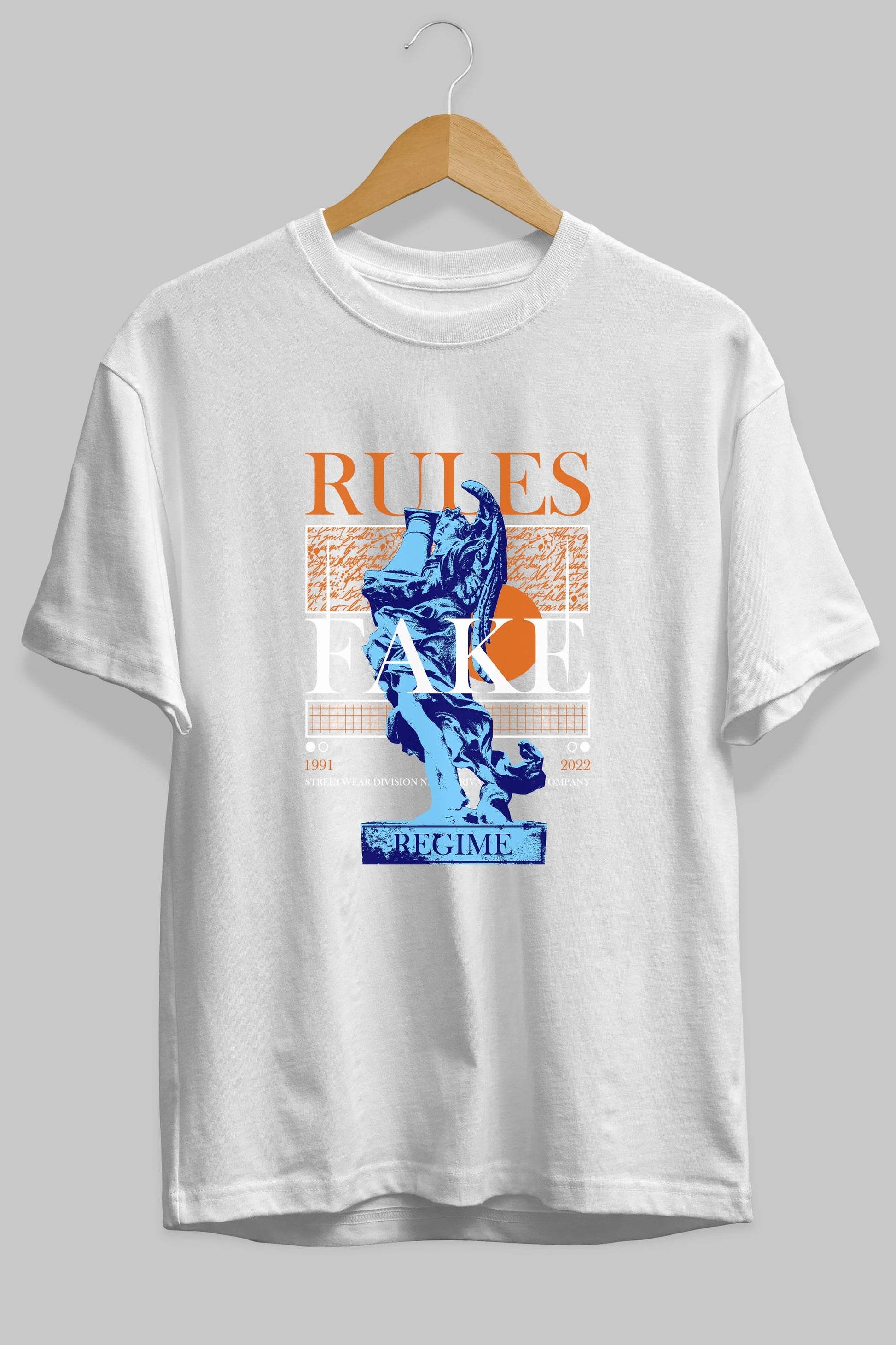 Rules Fake Ön Baskılı Oversize t-shirt Erkek Kadın Unisex