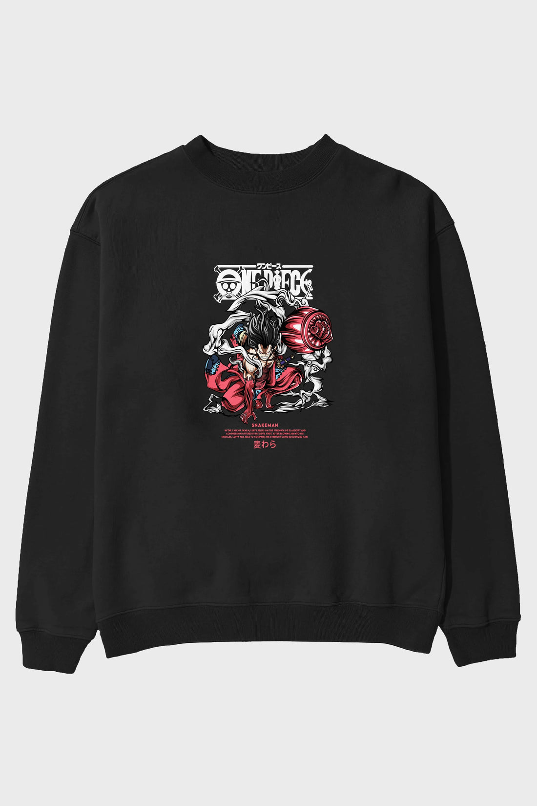 One Piece Snakeman Anime Ön Baskılı Oversize Sweatshirt Erkek Kadın Unisex