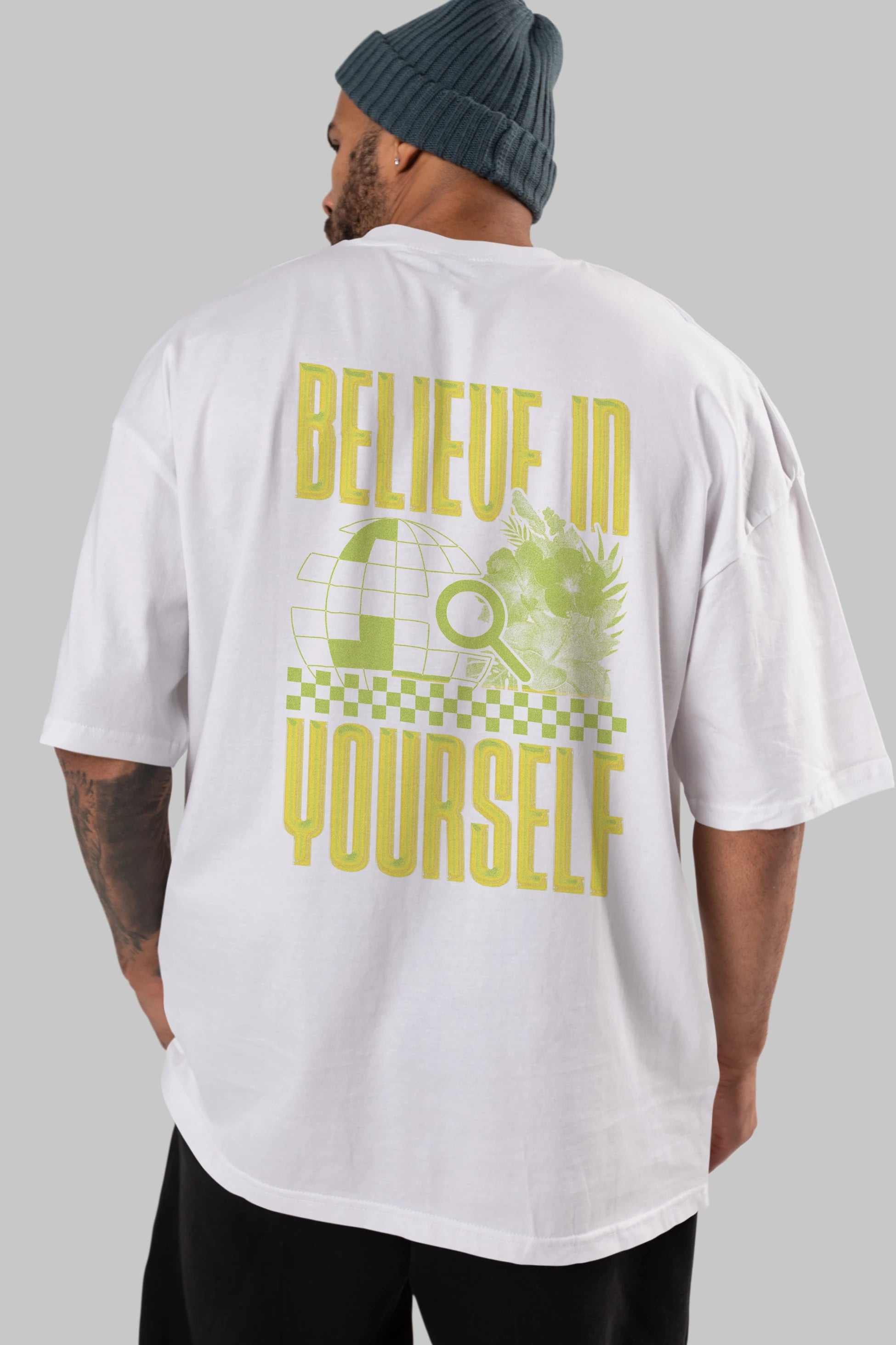 Believe in yourself Arka Baskılı Oversize t-shirt Erkek Kadın Unisex