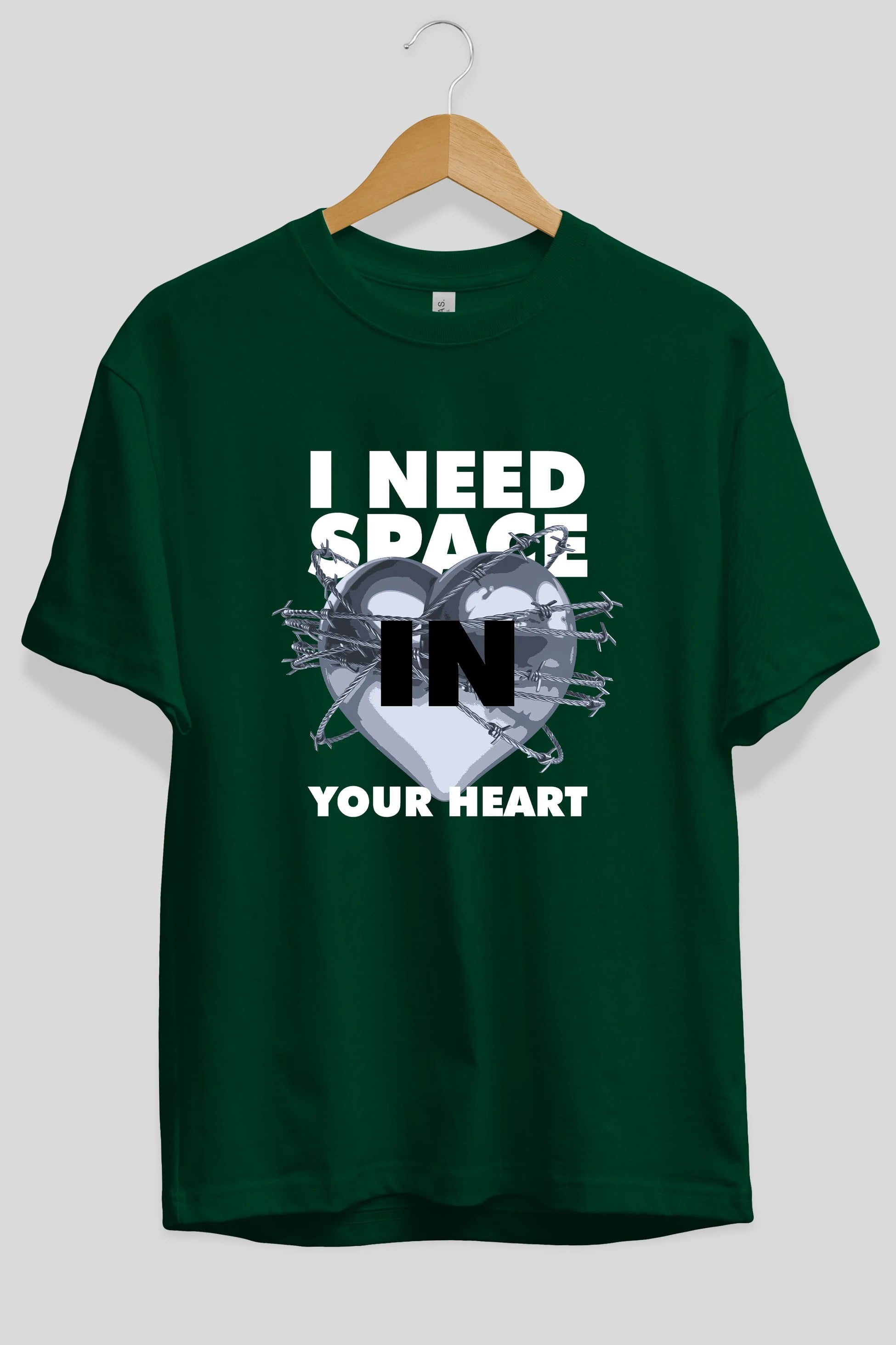 I Need Space Your Heart Ön Baskılı Oversize t-shirt Erkek Kadın Unisex