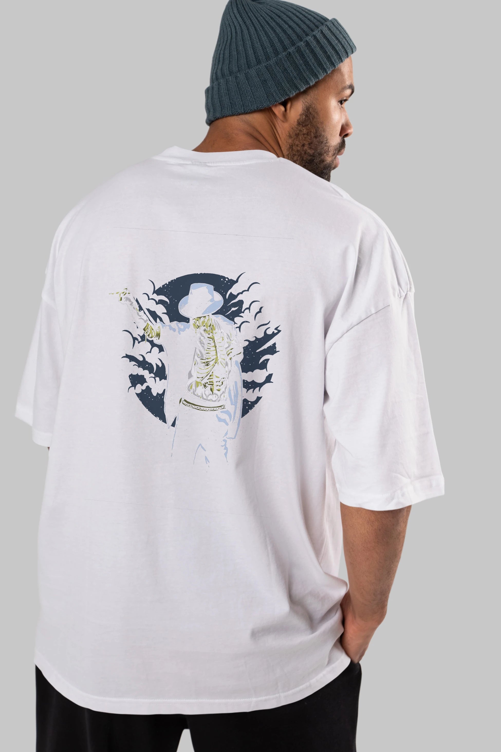 Zombie Pop Arka Baskılı Oversize t-shirt Erkek Kadın Unisex %100 Pamuk