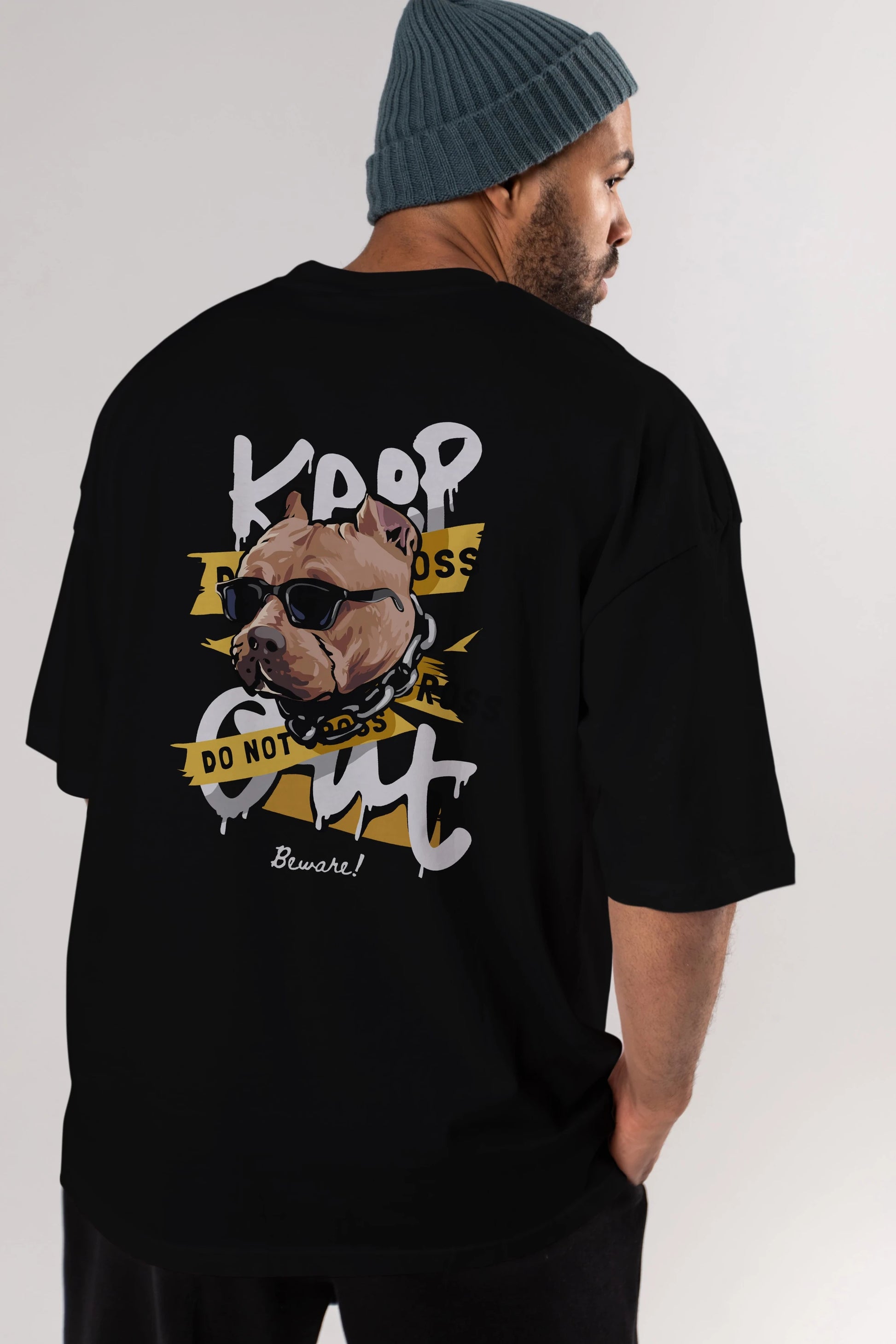 Teddy Bear Keep Arka Baskılı Oversize t-shirt Erkek Kadın Unisex %100 Pamuk