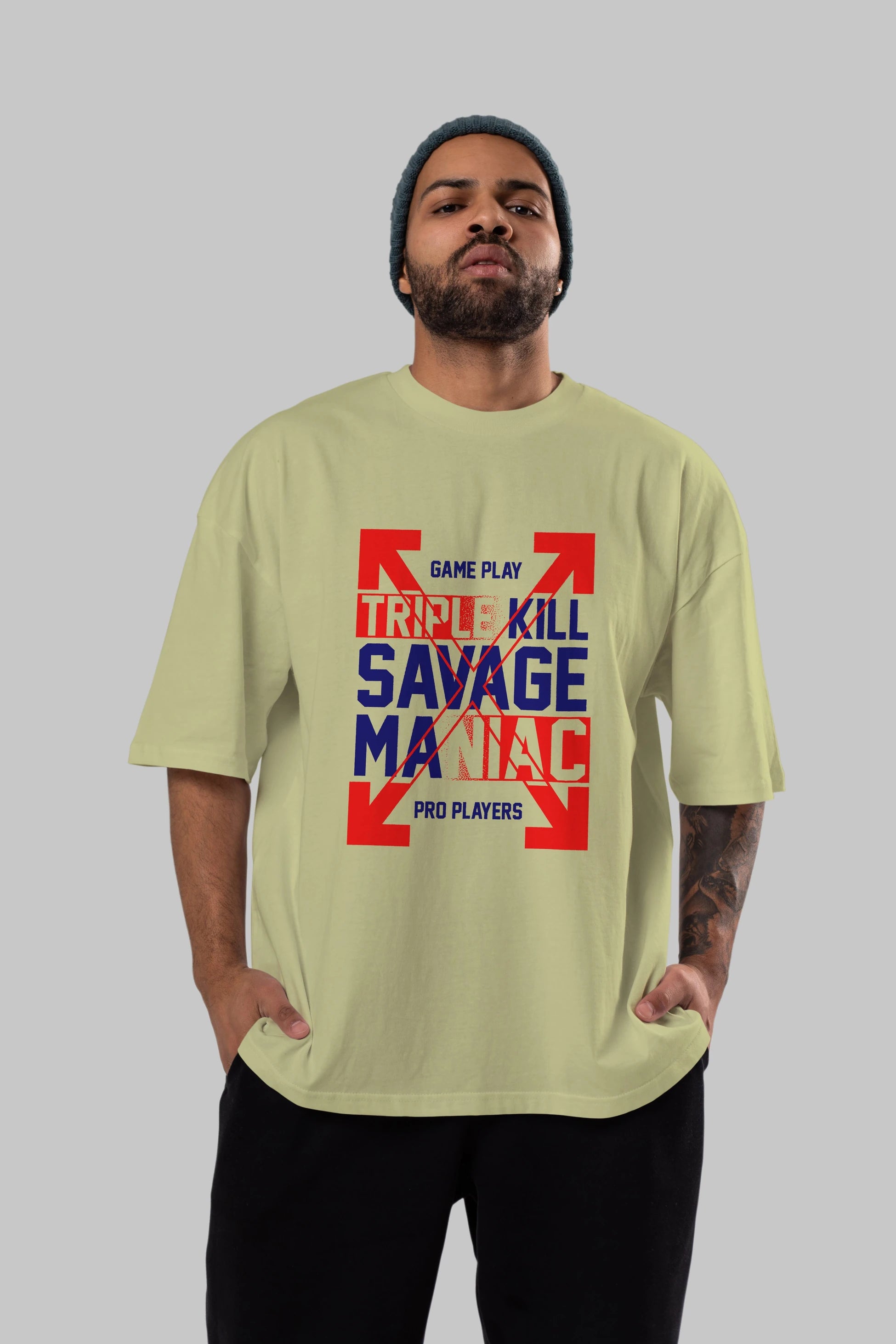 Kill Savage Ön Baskılı Oversize t-shirt Erkek Kadın Unisex