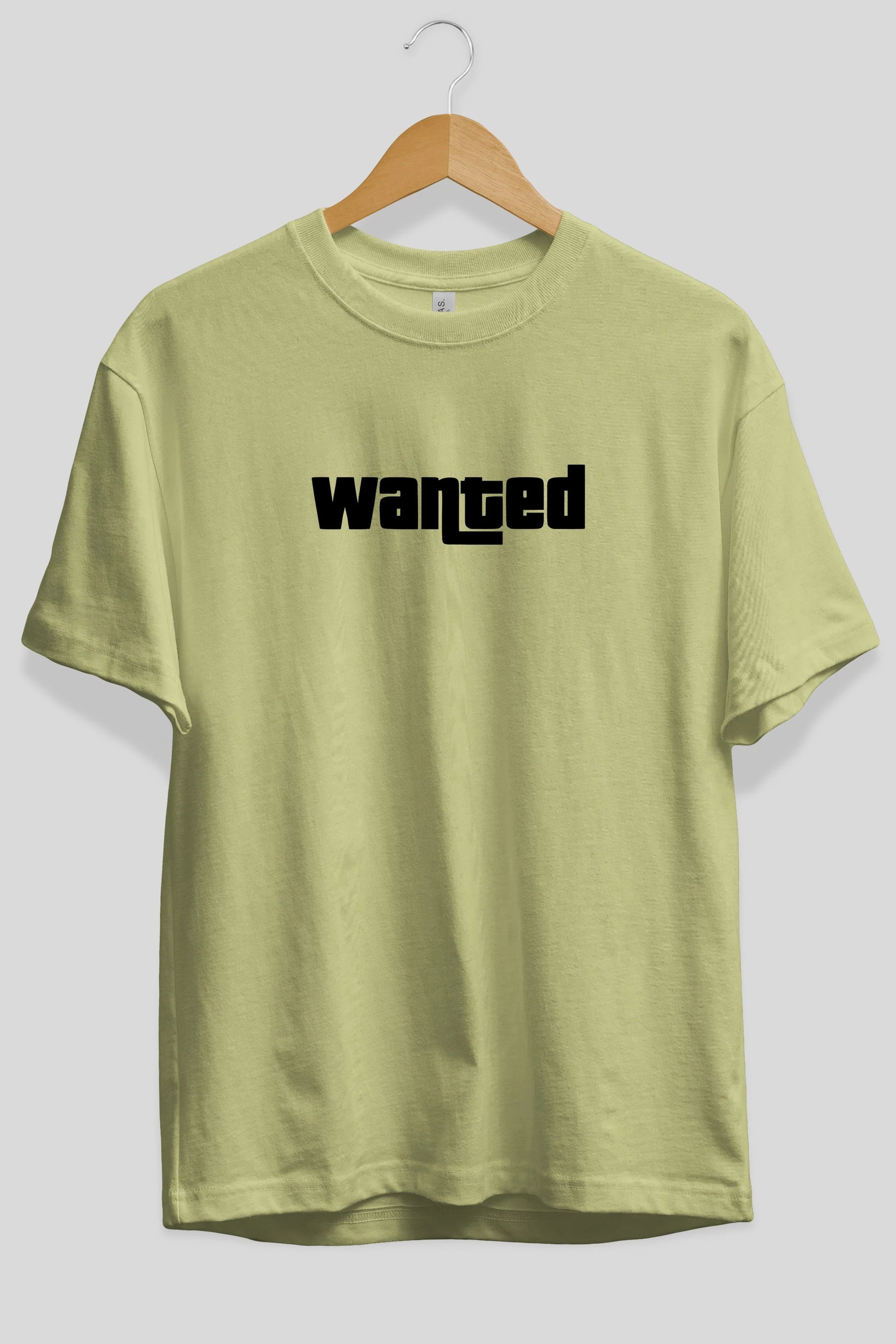 Wanted Ön Baskılı Oversize t-shirt %100 pamuk Erkek Kadın Unisex