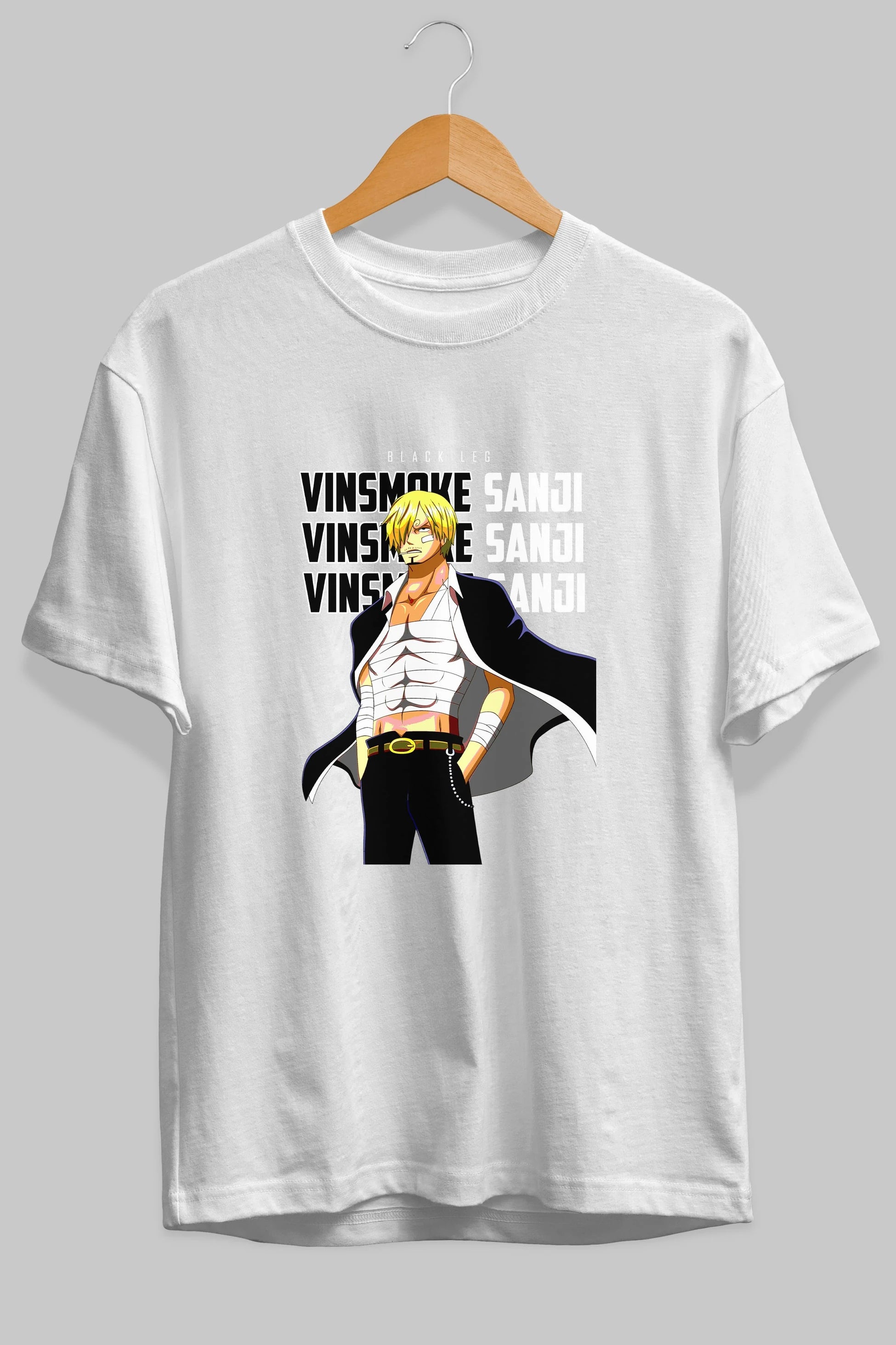 Sanji Anime Ön Baskılı Oversize t-shirt Erkek Kadın Unisex