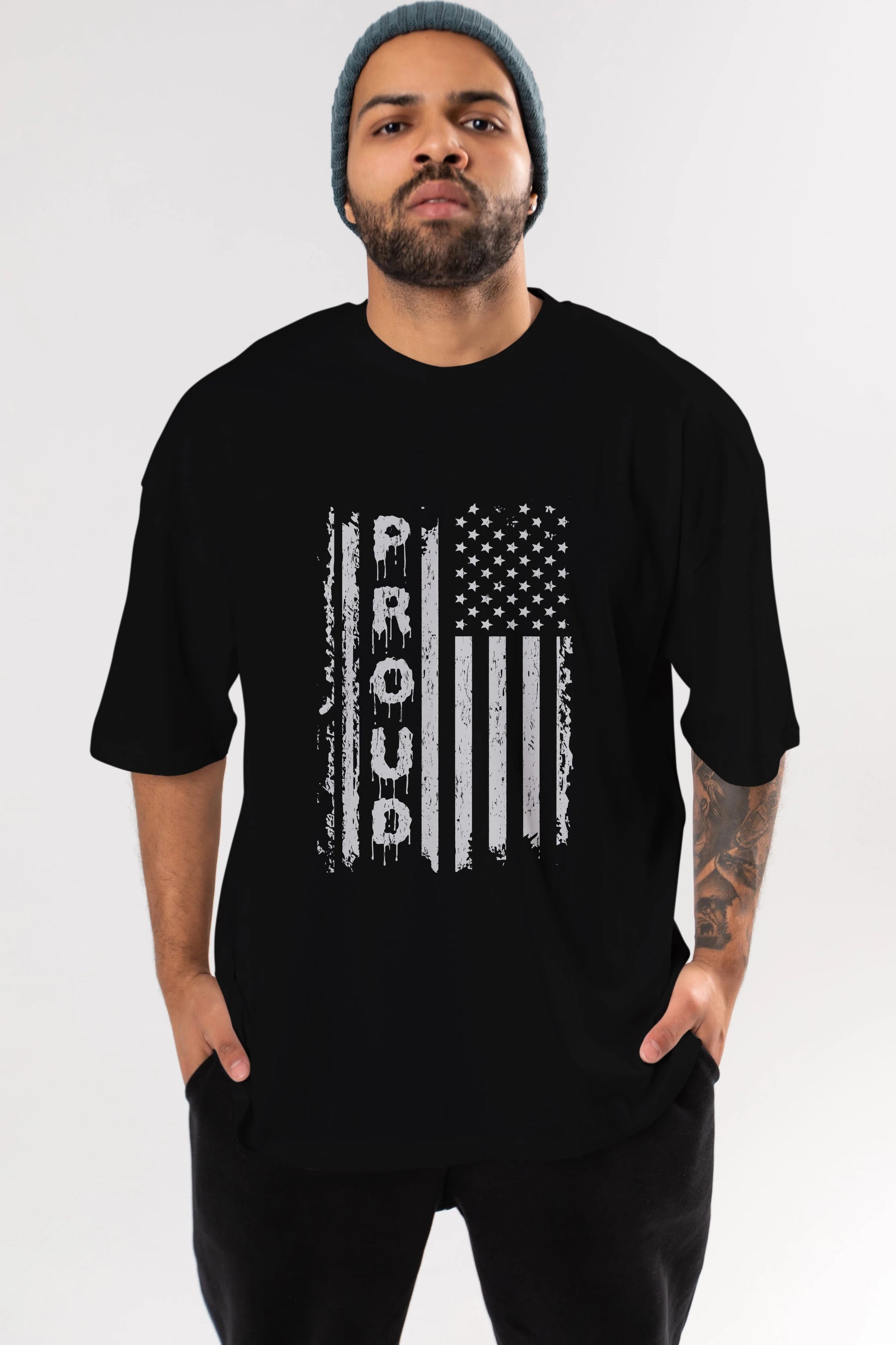 Proud Ön Baskılı Oversize t-shirt Erkek Kadın Unisex