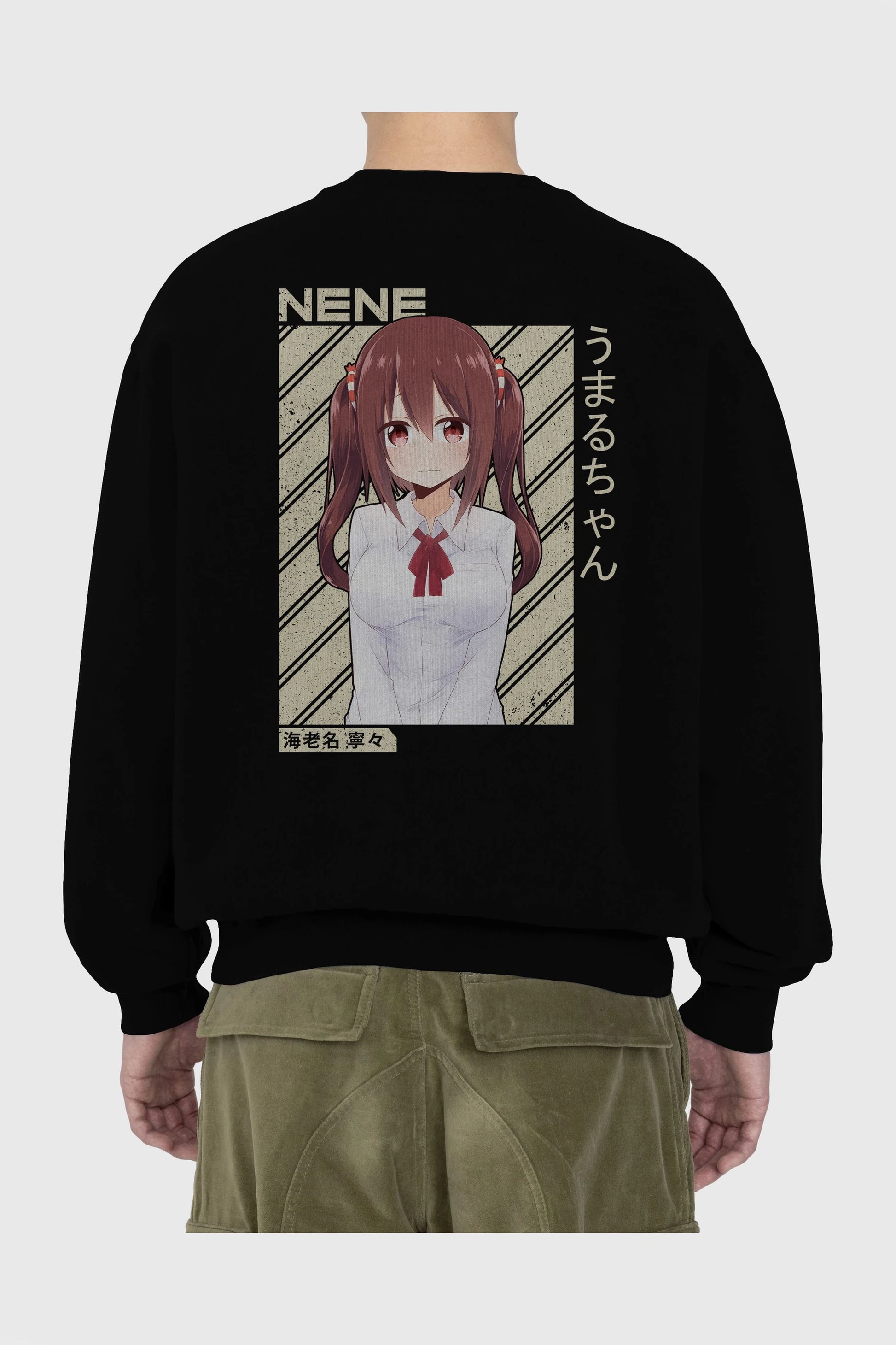Nene Ebina 1 Anime Arka Baskılı Oversize Sweatshirt Erkek Kadın Unisex