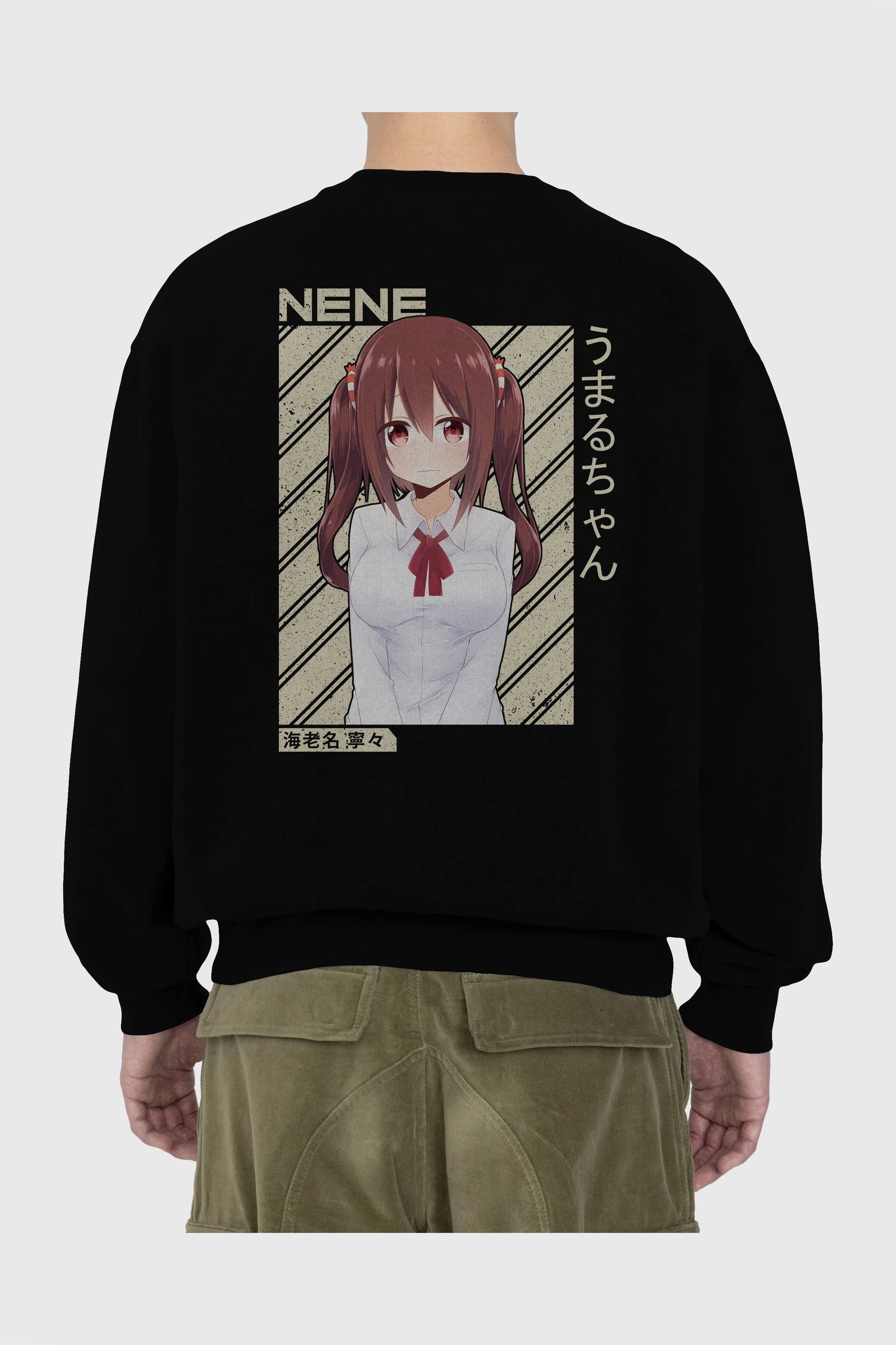 Nene Ebina 1 Anime Arka Baskılı Oversize Sweatshirt Erkek Kadın Unisex