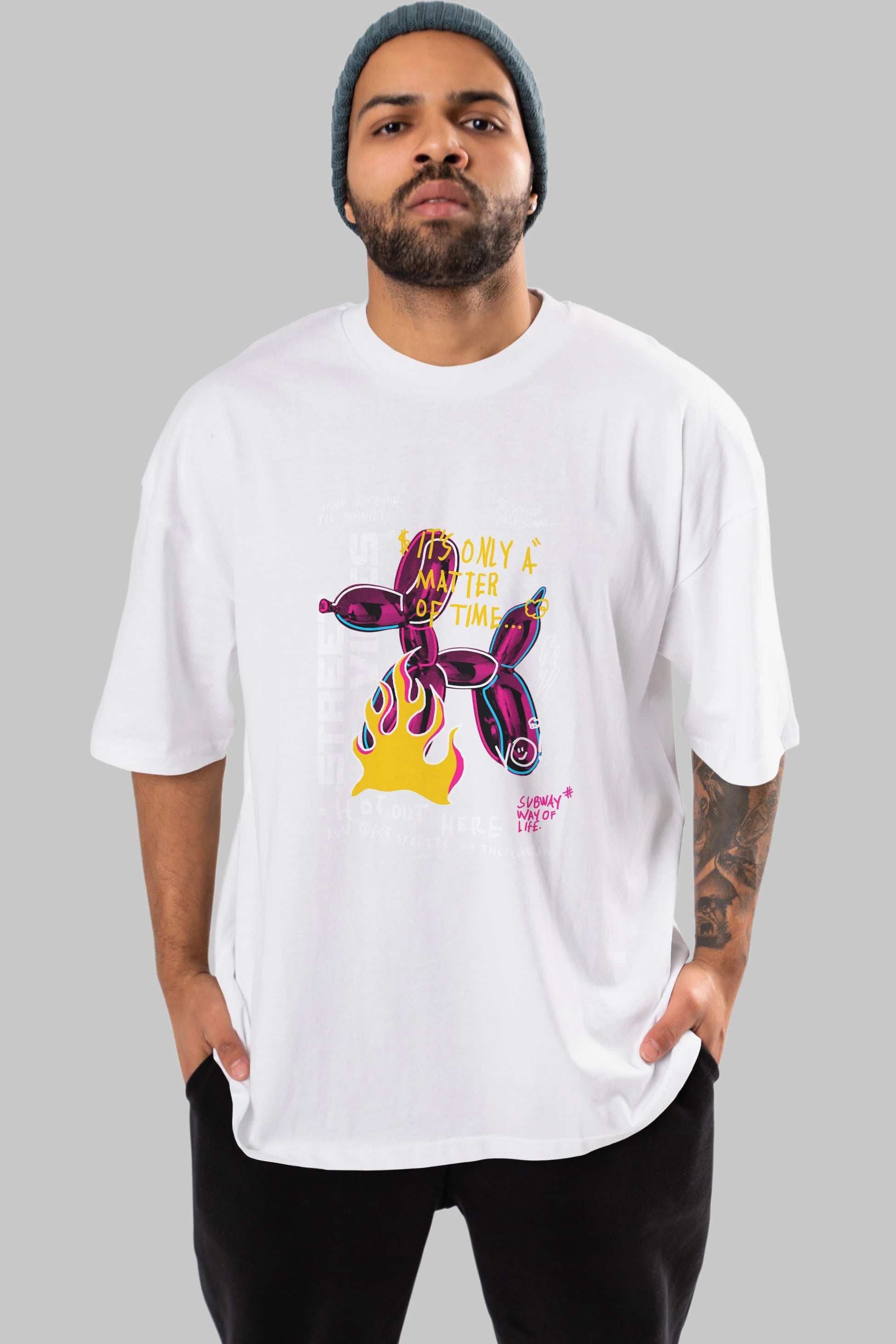 Street Vibes Ön Baskılı Oversize t-shirt Erkek Kadın Unisex