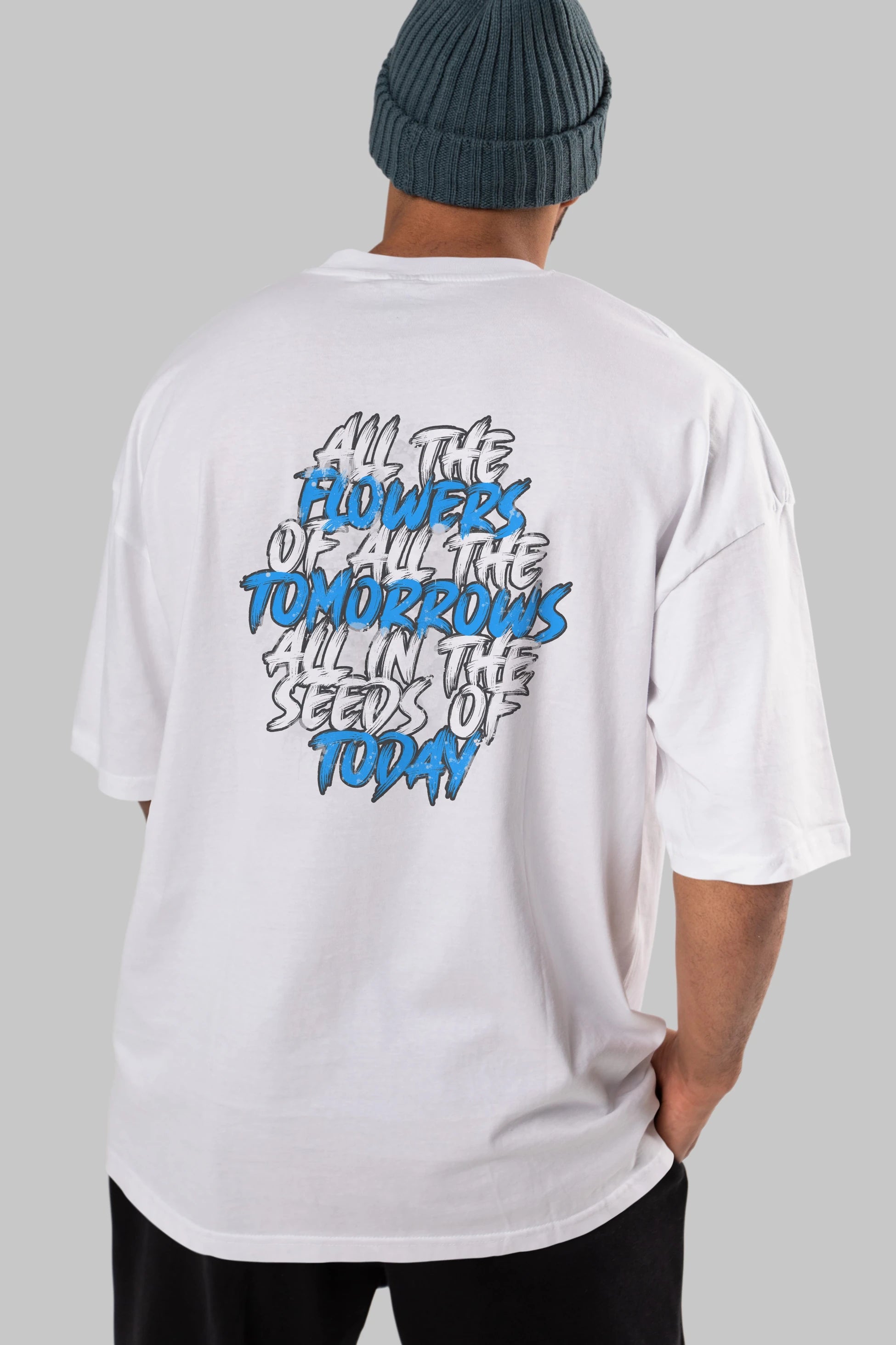 All The Flowers Arka Baskılı Oversize t-shirt Erkek Kadın Unisex