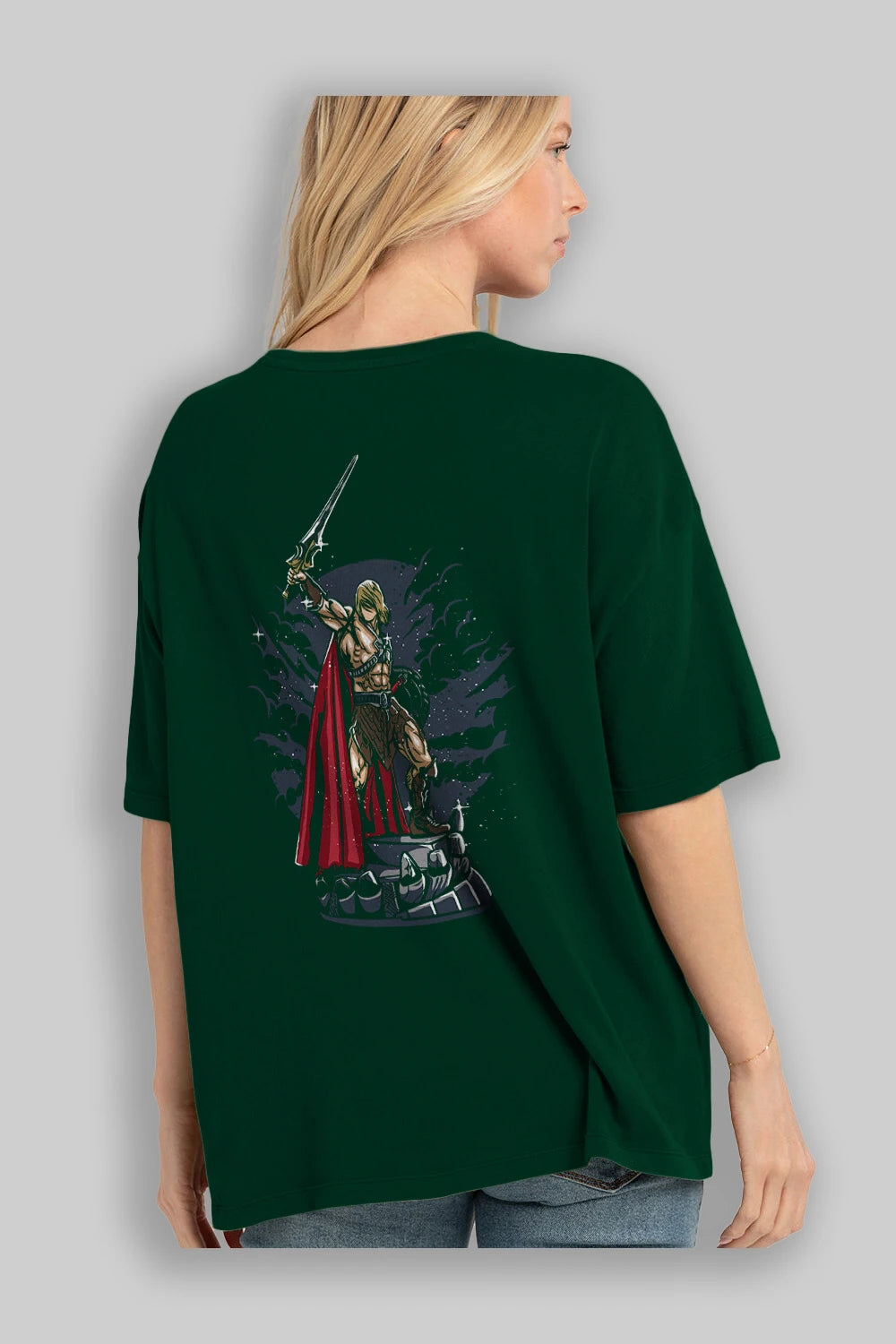 Warrior Arka Baskılı Oversize t-shirt Erkek Kadın Unisex %100 Pamuk