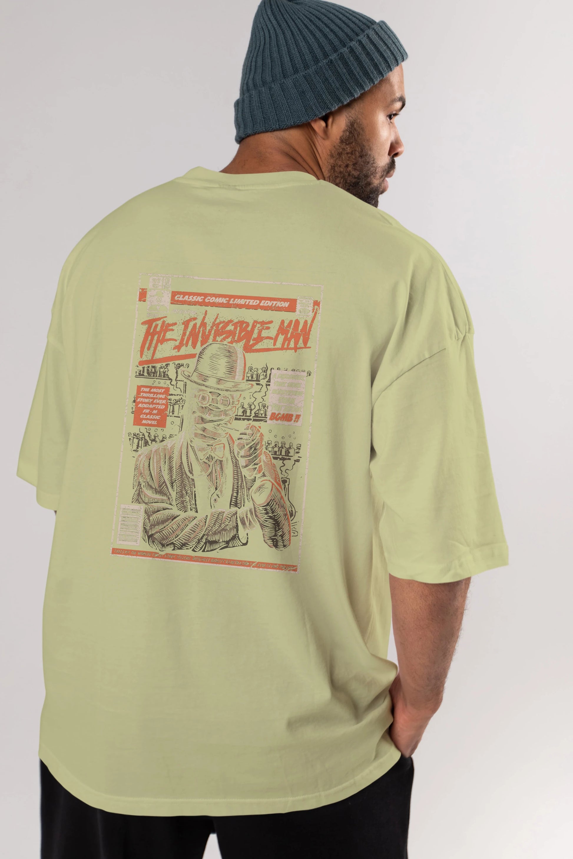 The Invisible Man Arka Baskılı Oversize t-shirt Erkek Kadın Unisex %100 Pamuk