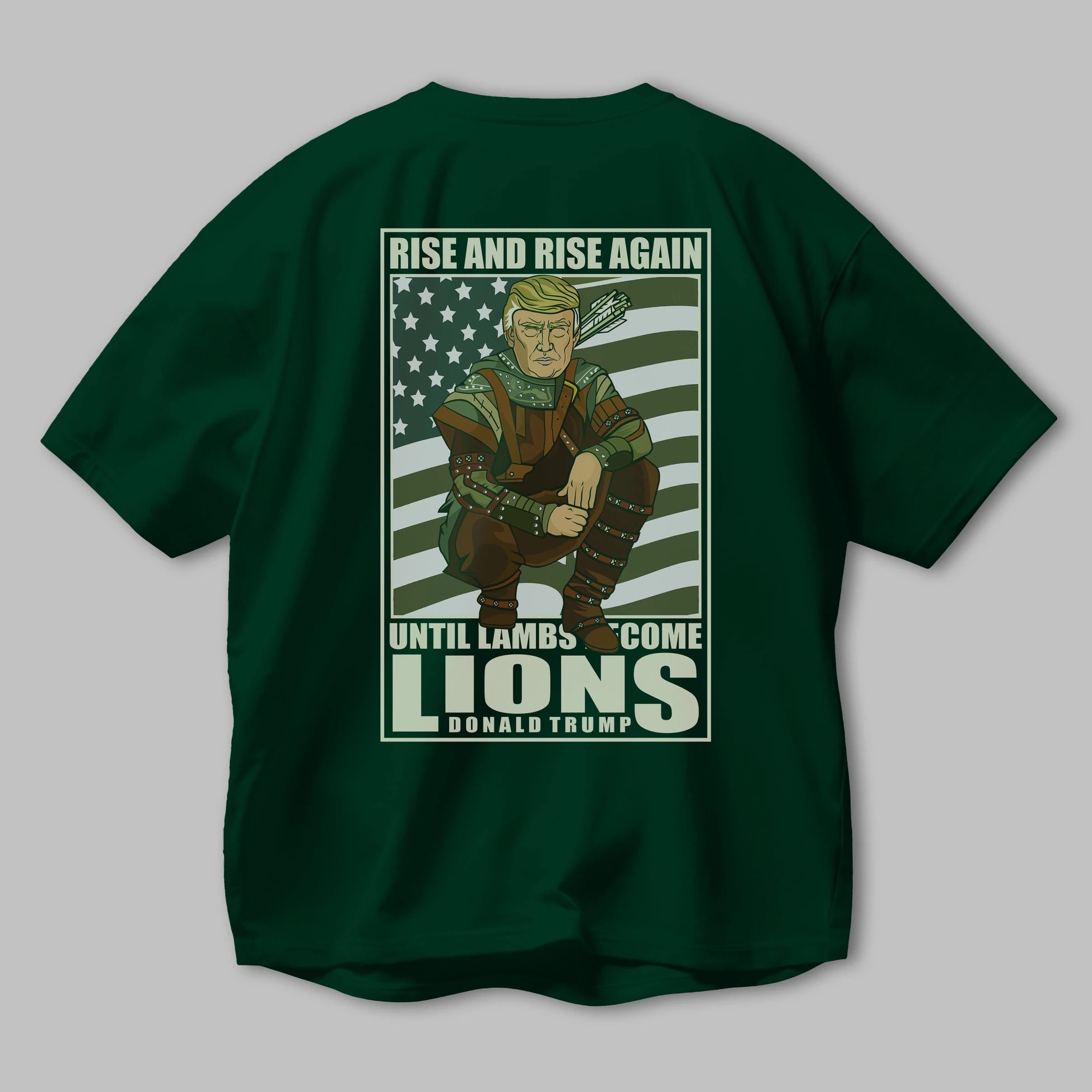 Robin Hood Trump Arka Baskılı Oversize t-shirt Erkek Kadın Unisex %100 Pamuk tişort