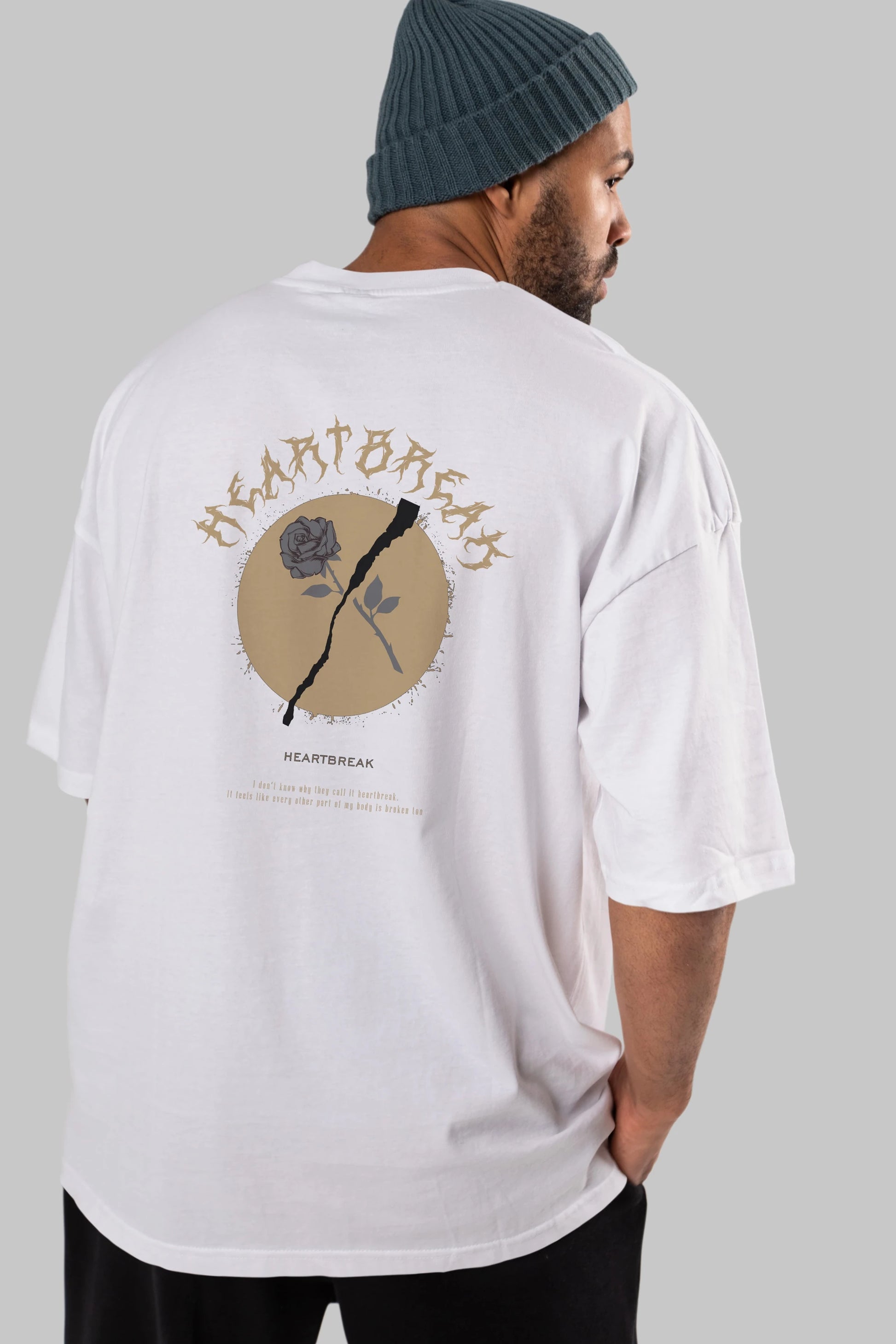 Heartbreak Arka Baskılı Oversize t-shirt Erkek Kadın Unisex