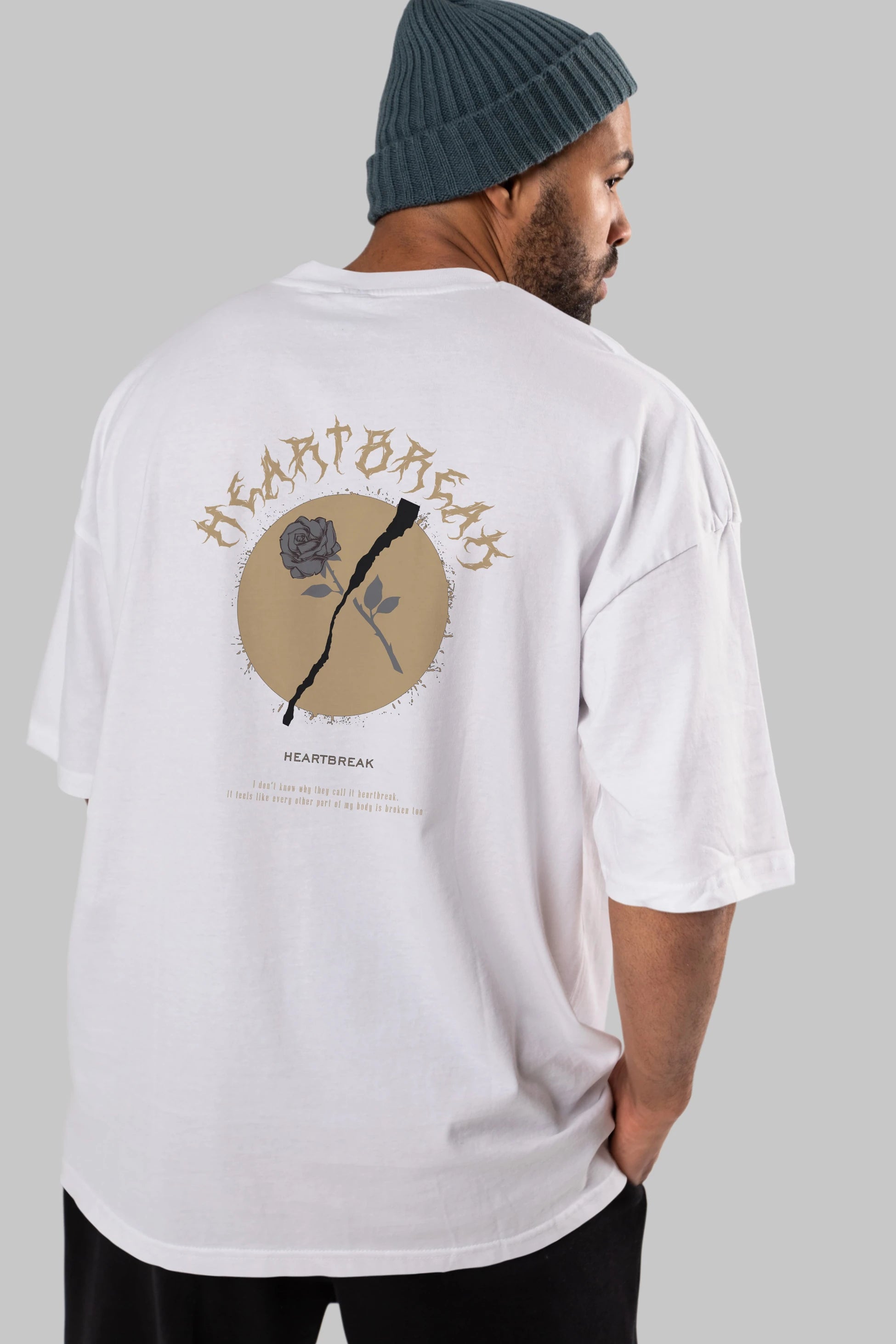 Heartbreak Arka Baskılı Oversize t-shirt Erkek Kadın Unisex