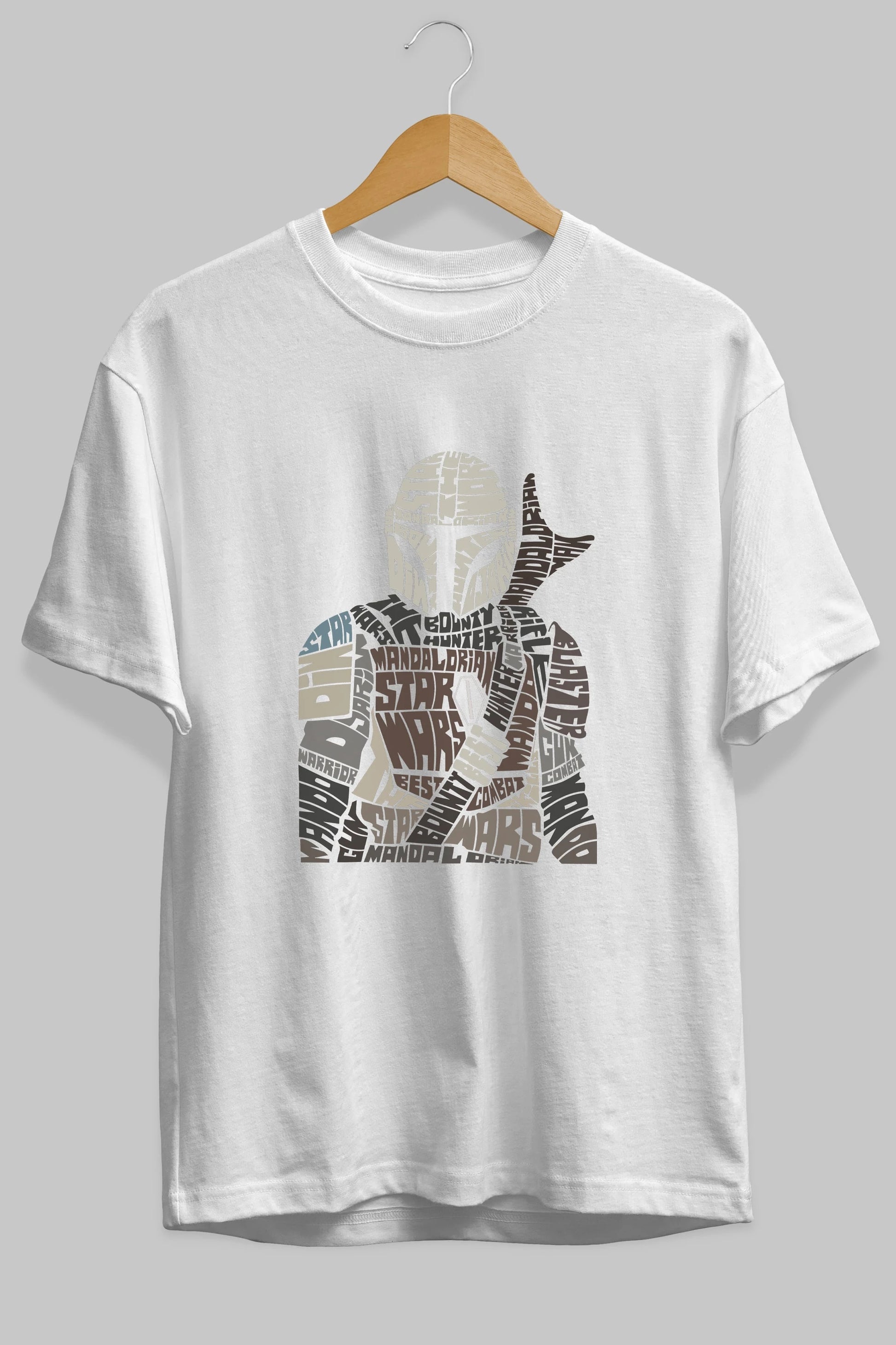 Mandalorian Ön Baskılı Oversize t-shirt %100 pamuk Erkek Kadın Unisex