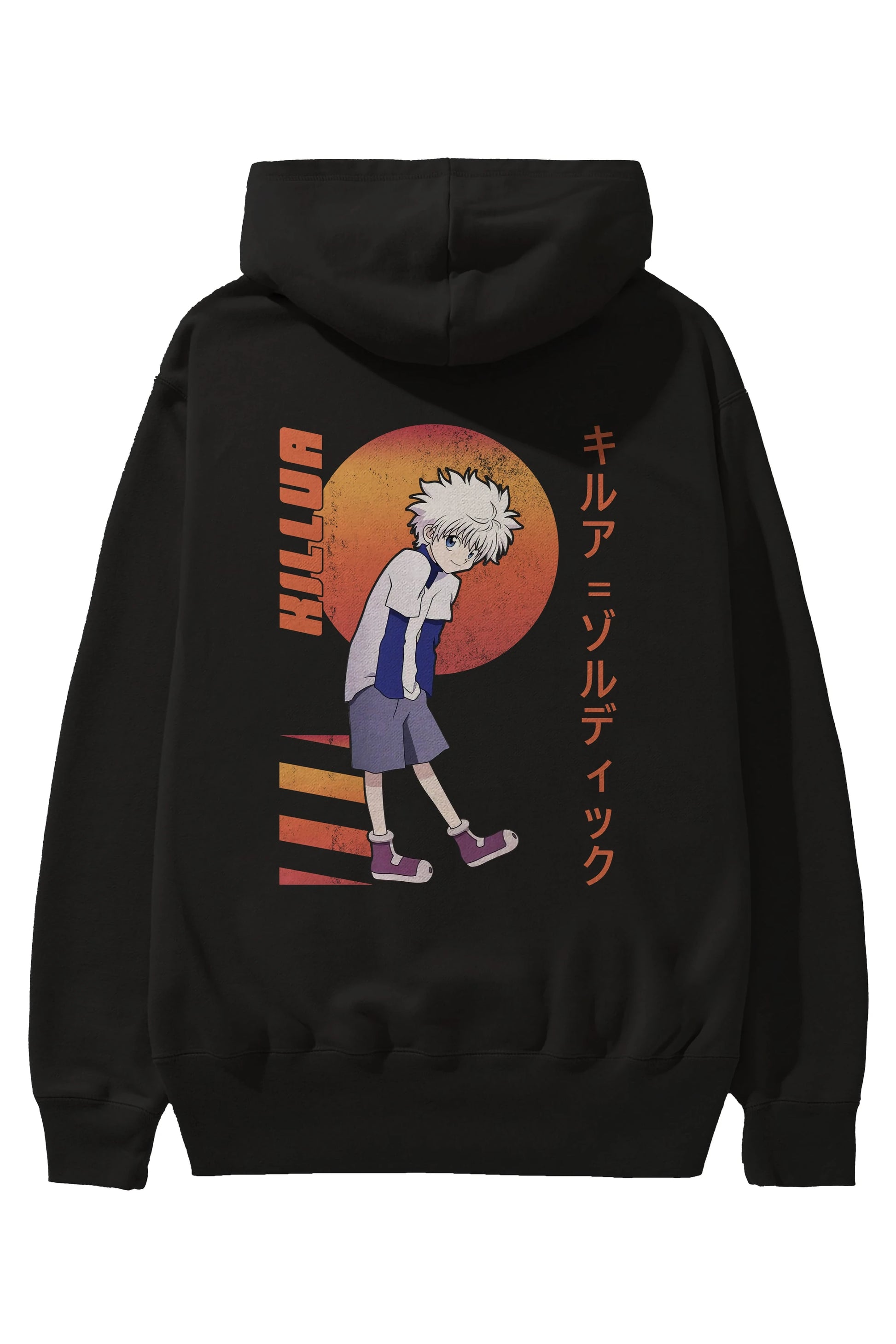 Killua Zoldyck 5 2 Anime Arka Baskılı Hoodie Oversize Kapüşonlu Sweatshirt Erkek Kadın Unisex