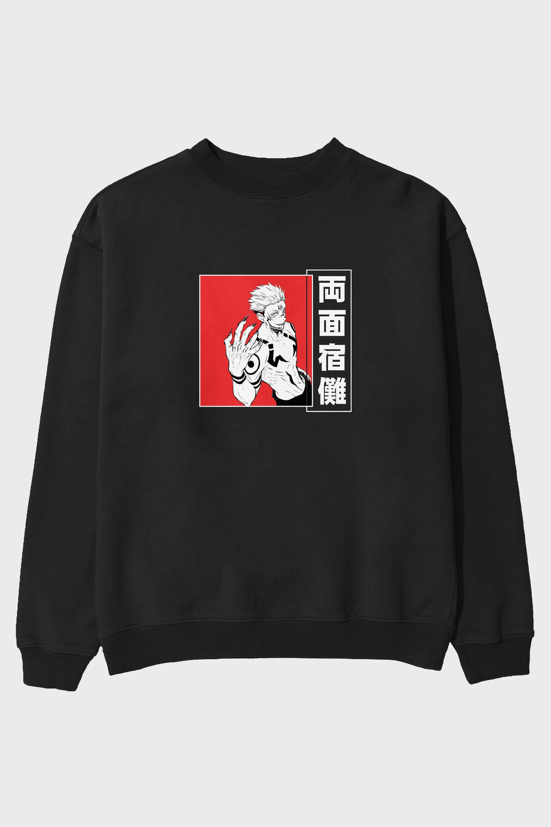 Sukuna Ryoumen 2 Anime Ön Baskılı Oversize Sweatshirt Erkek Kadın Unisex